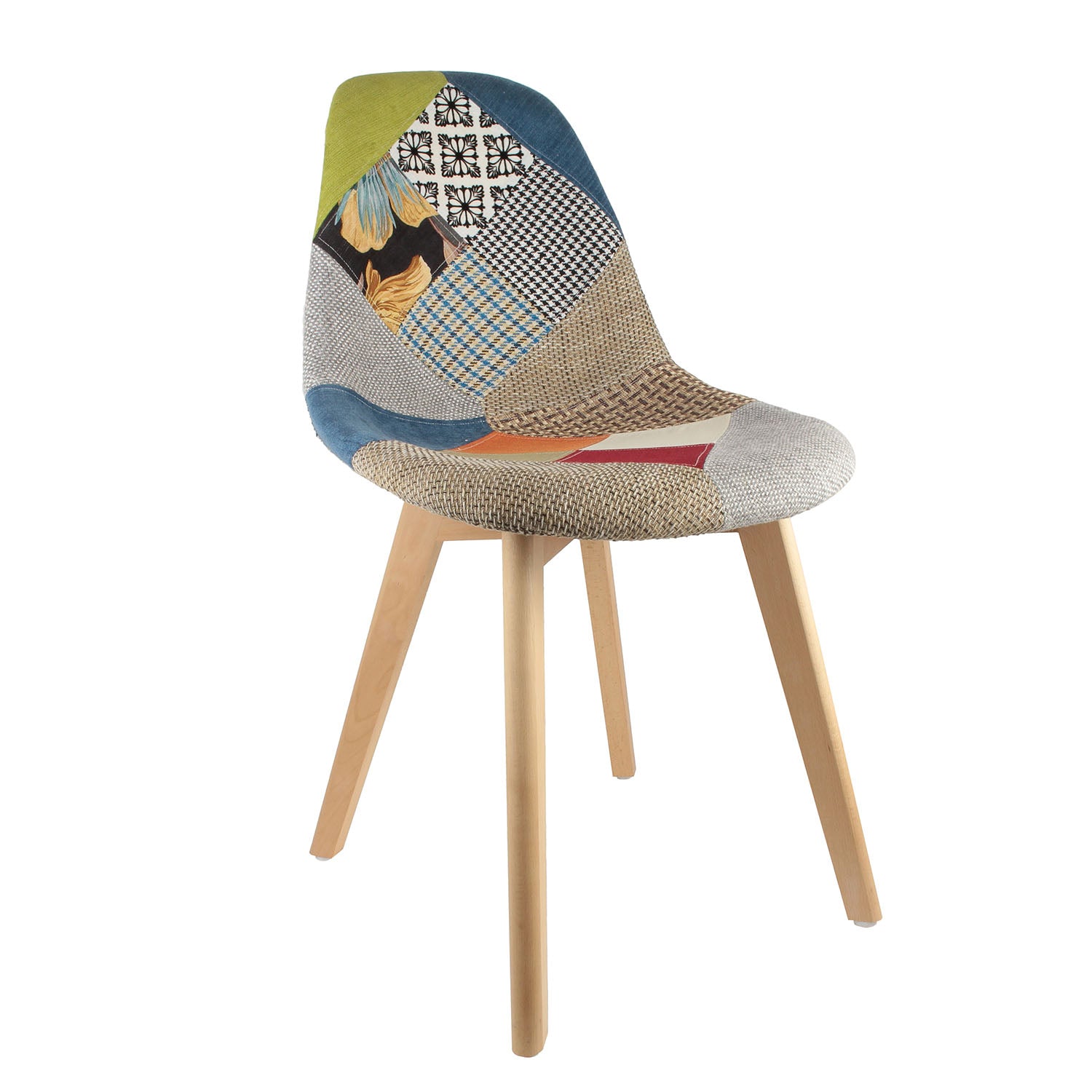 CHAISE SCANDINAVE PATCHWORK - LOT DE 4