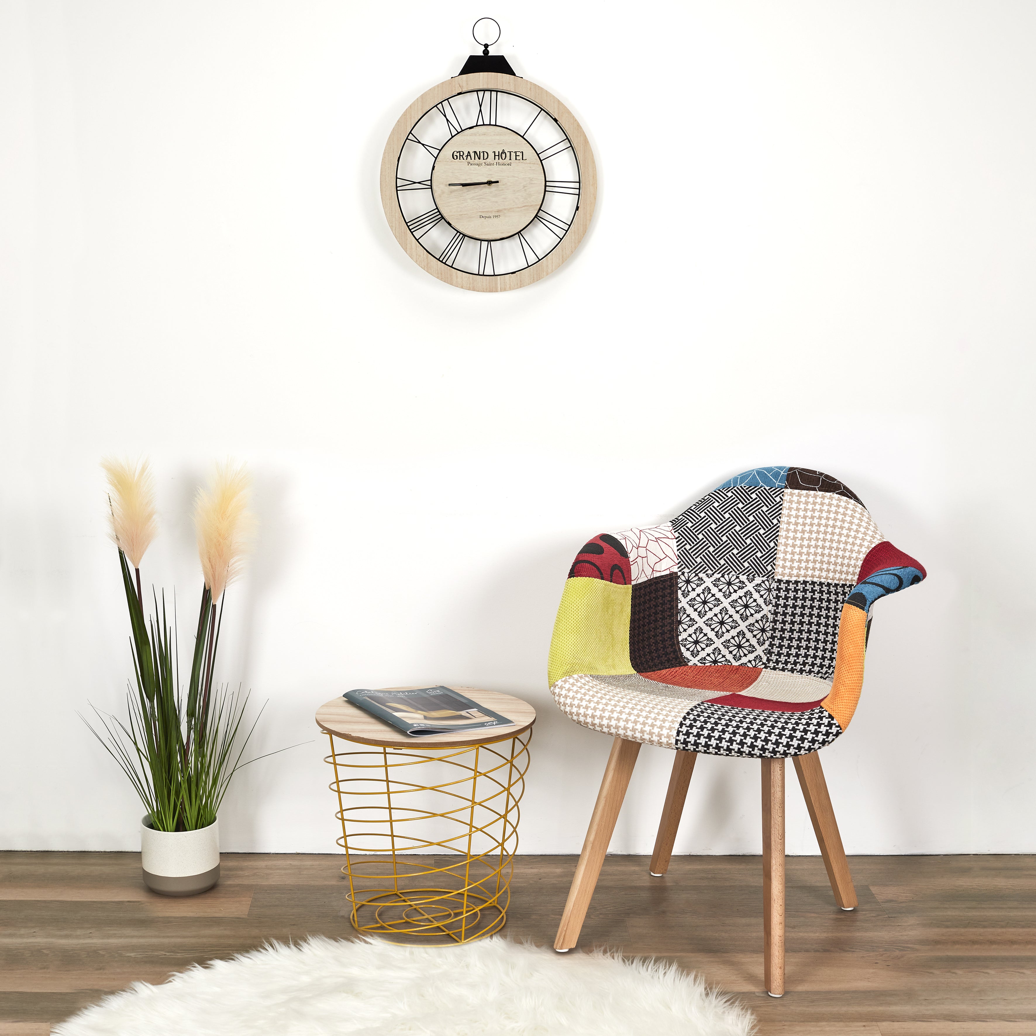 FAUTEUIL SCANDINAVE PATCHWORK - LOT DE 2