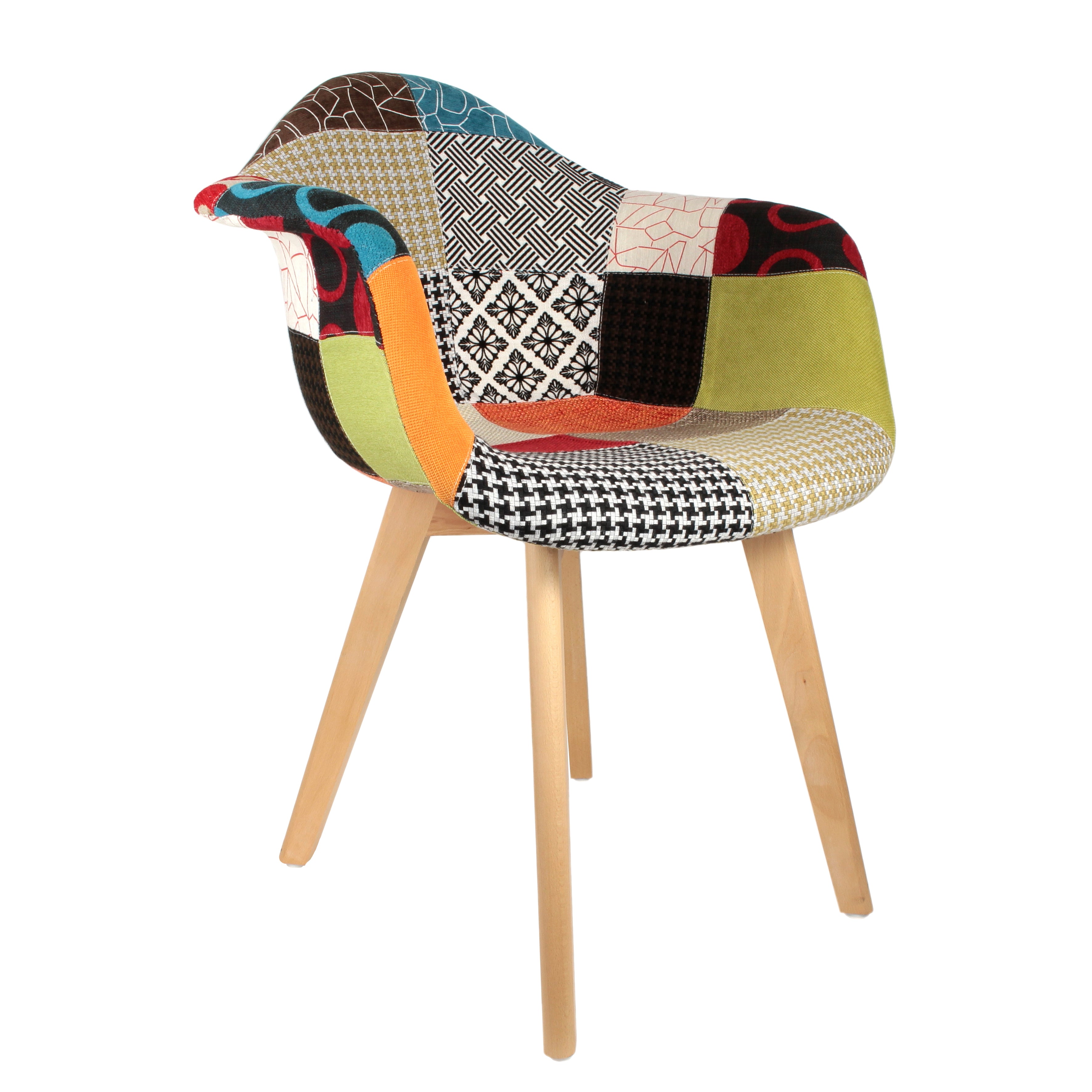 FAUTEUIL SCANDINAVE PATCHWORK - LOT DE 2
