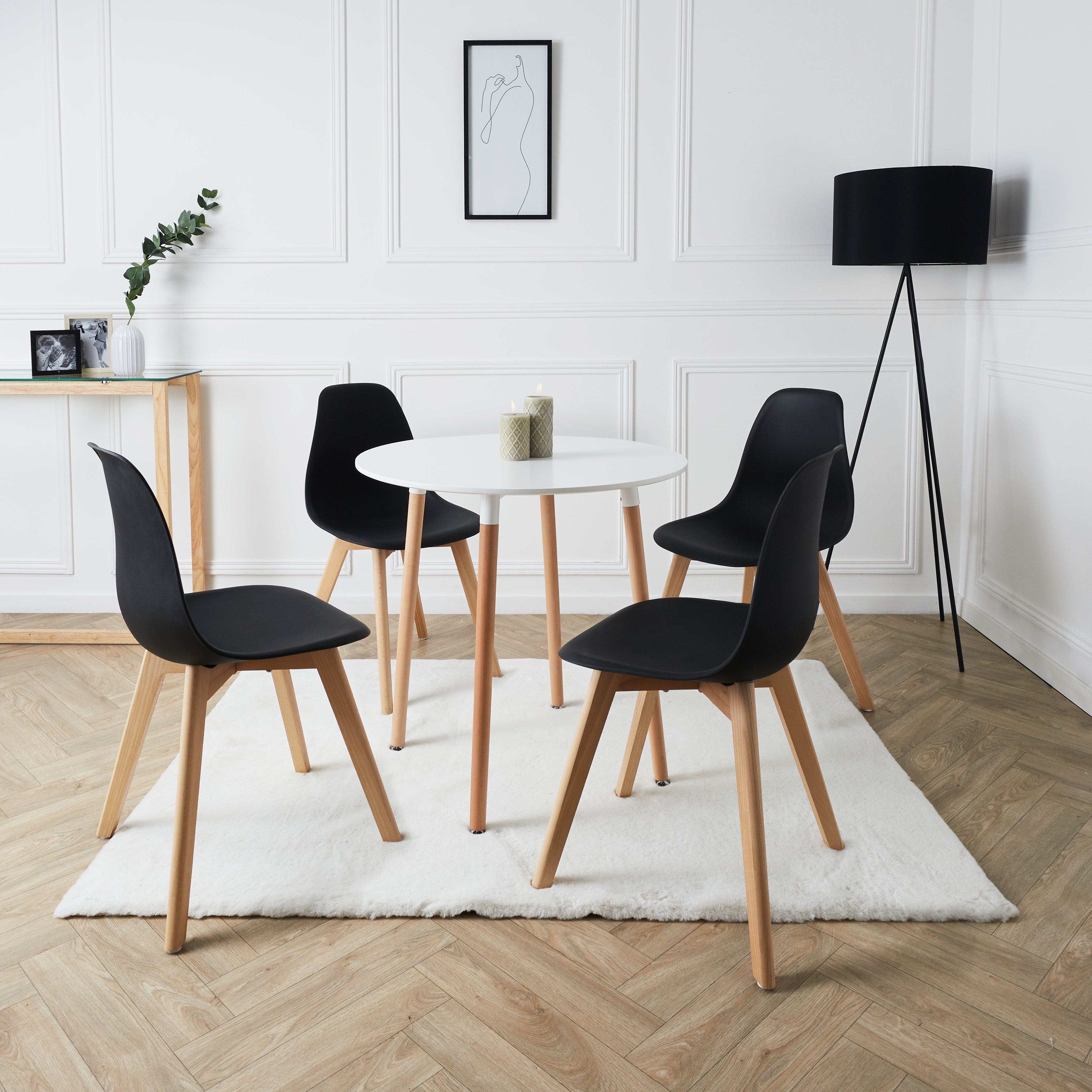 TABLE DE REPAS BLANCHE RONDE
