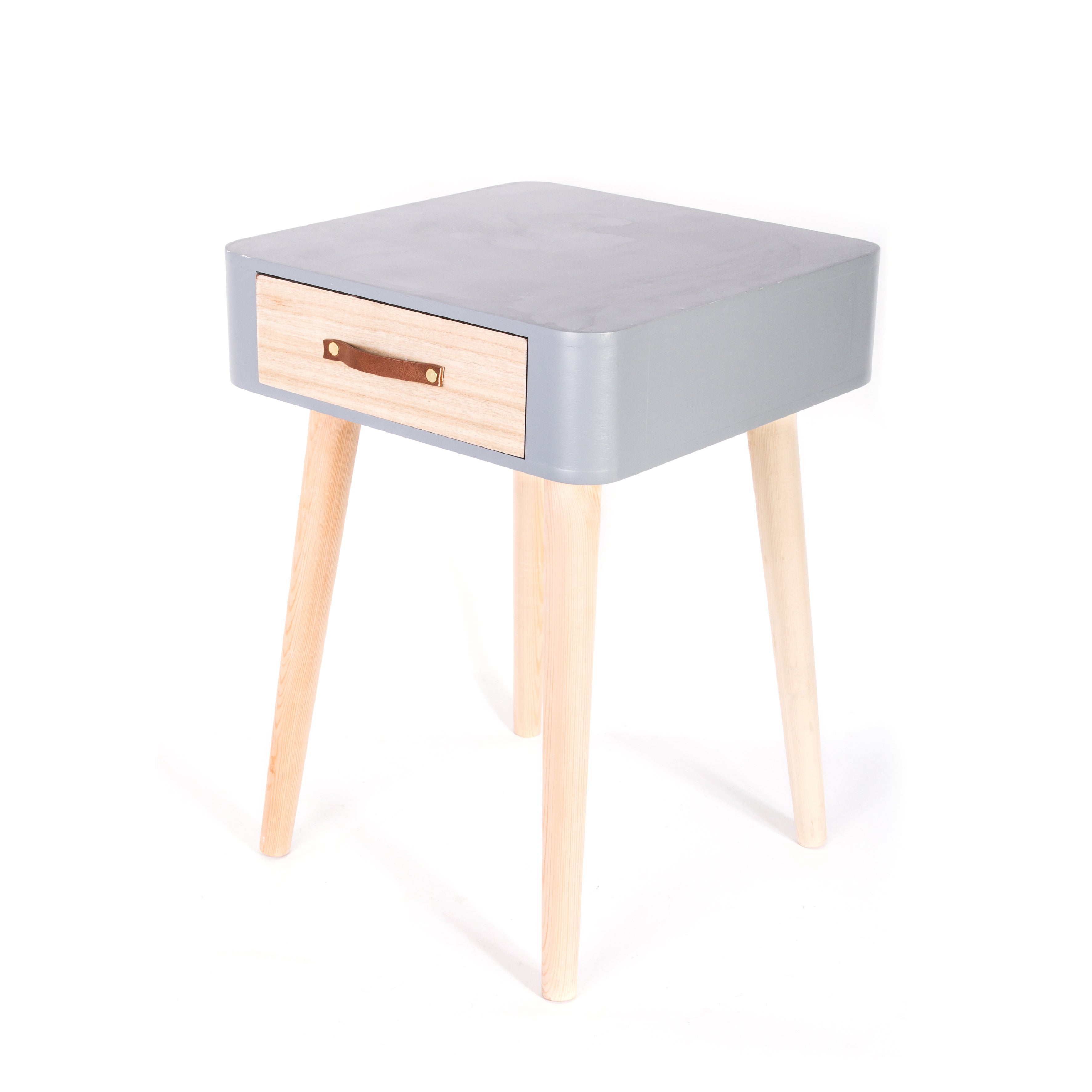 CHEVET GRIS 1 TIROIR EN BOIS