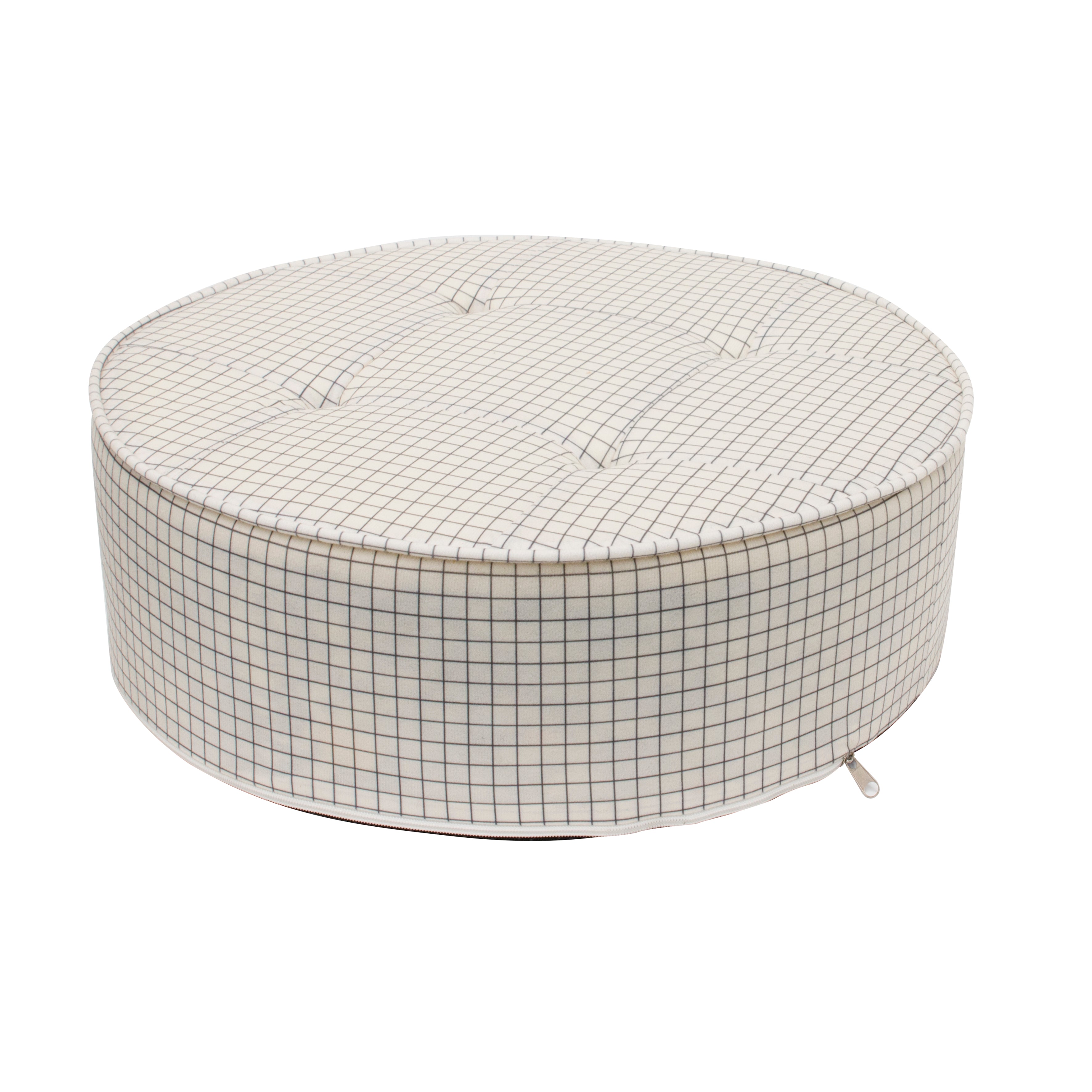 COUSSIN DE SOL ROND CARREAUX DIAM 50CM - LOT DE 2