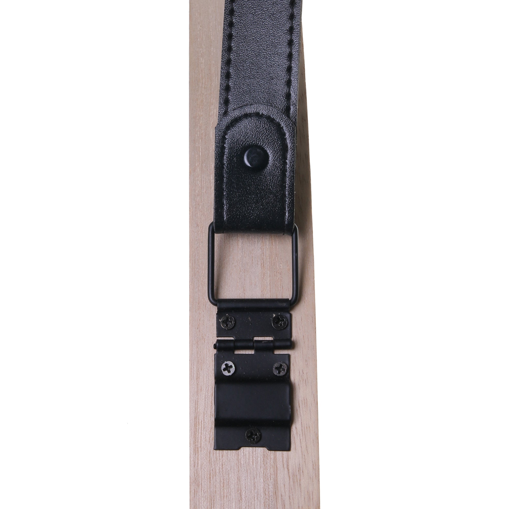 MIROIR ROND AVEC ANSE PU BOIS 50CM