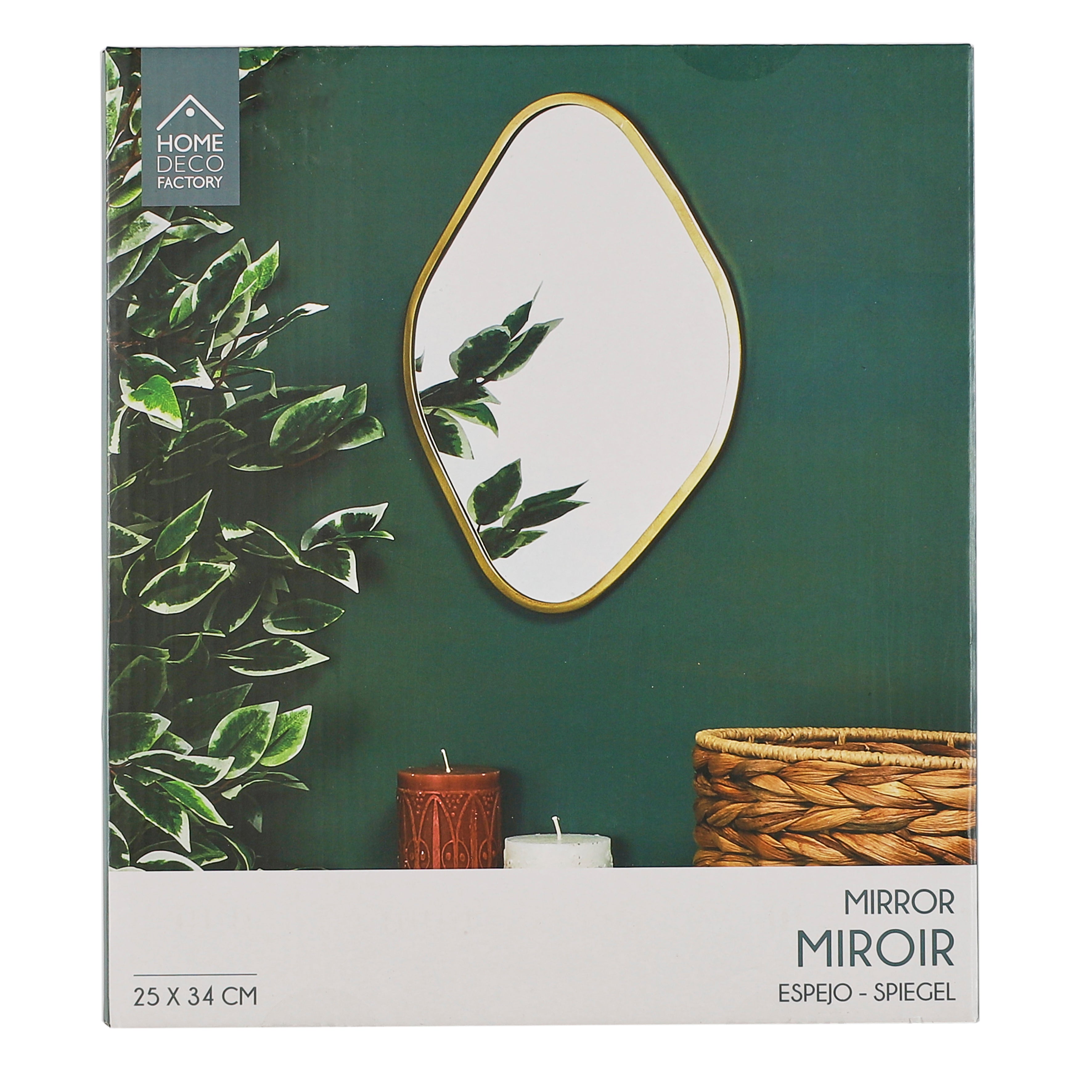 MIROIR DECO CONTOUR DECO DORE LOSANGE