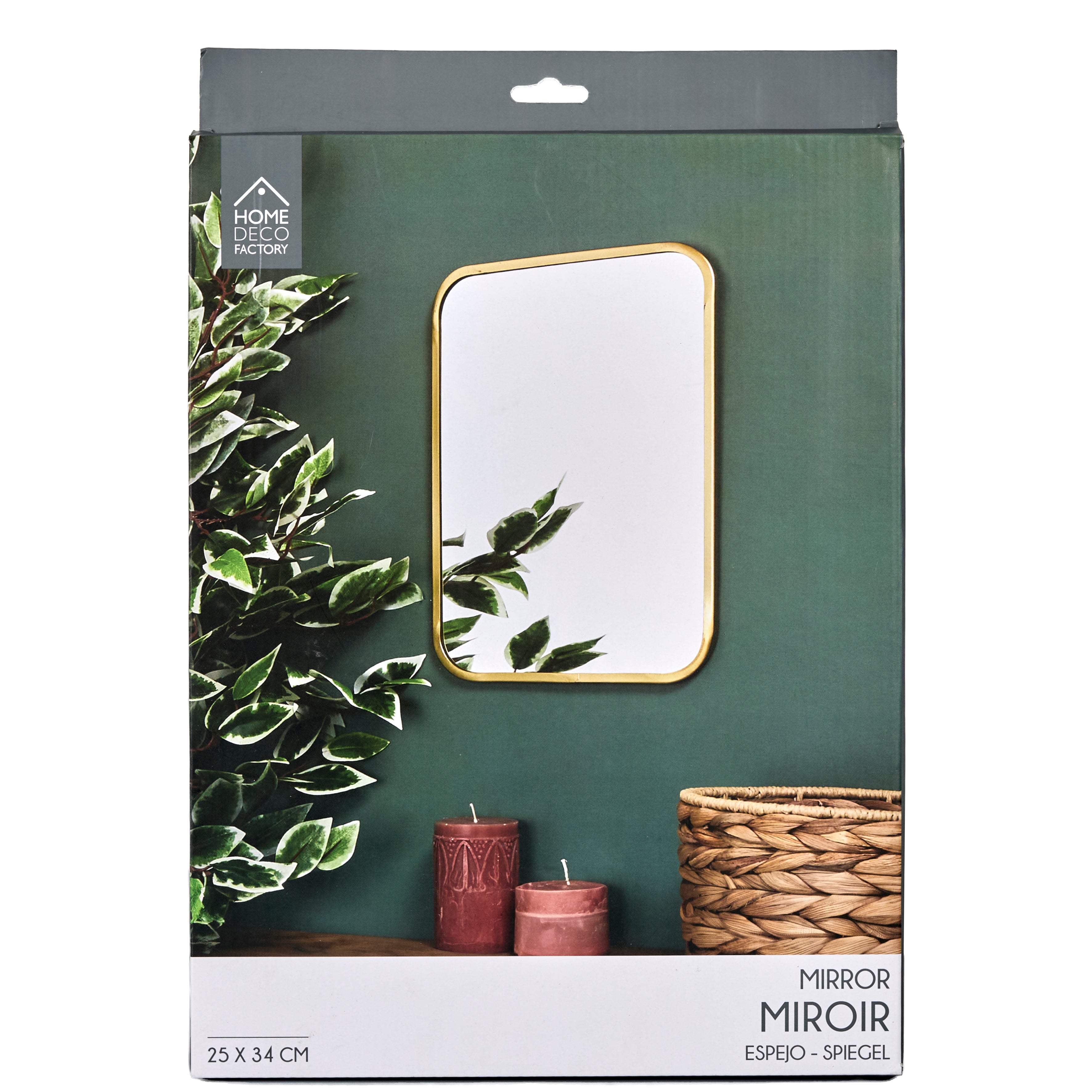 MIROIR DECO CONTOUR DECO DORE CARRE
