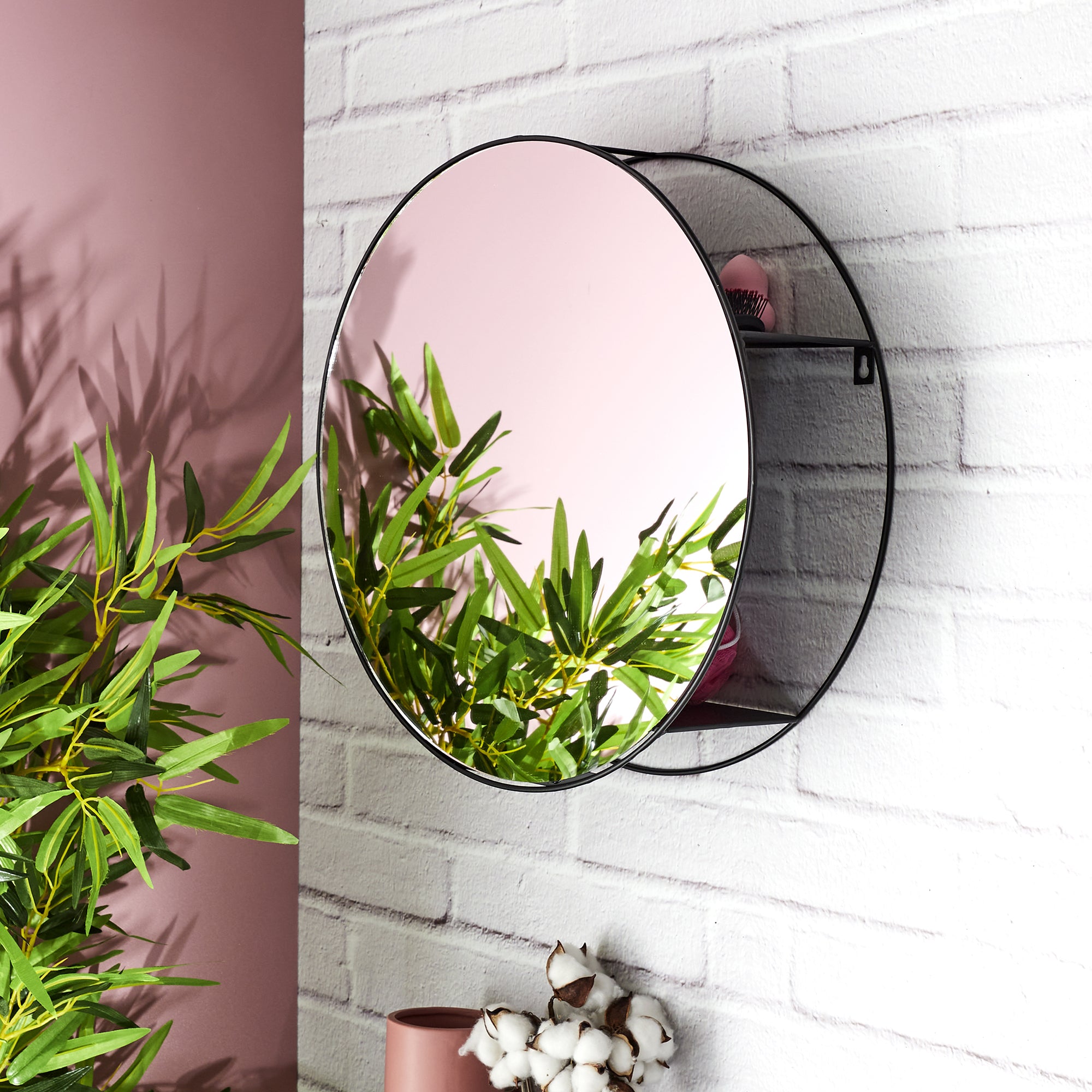 MIROIR FILAIRE ETAGERE 45CM
