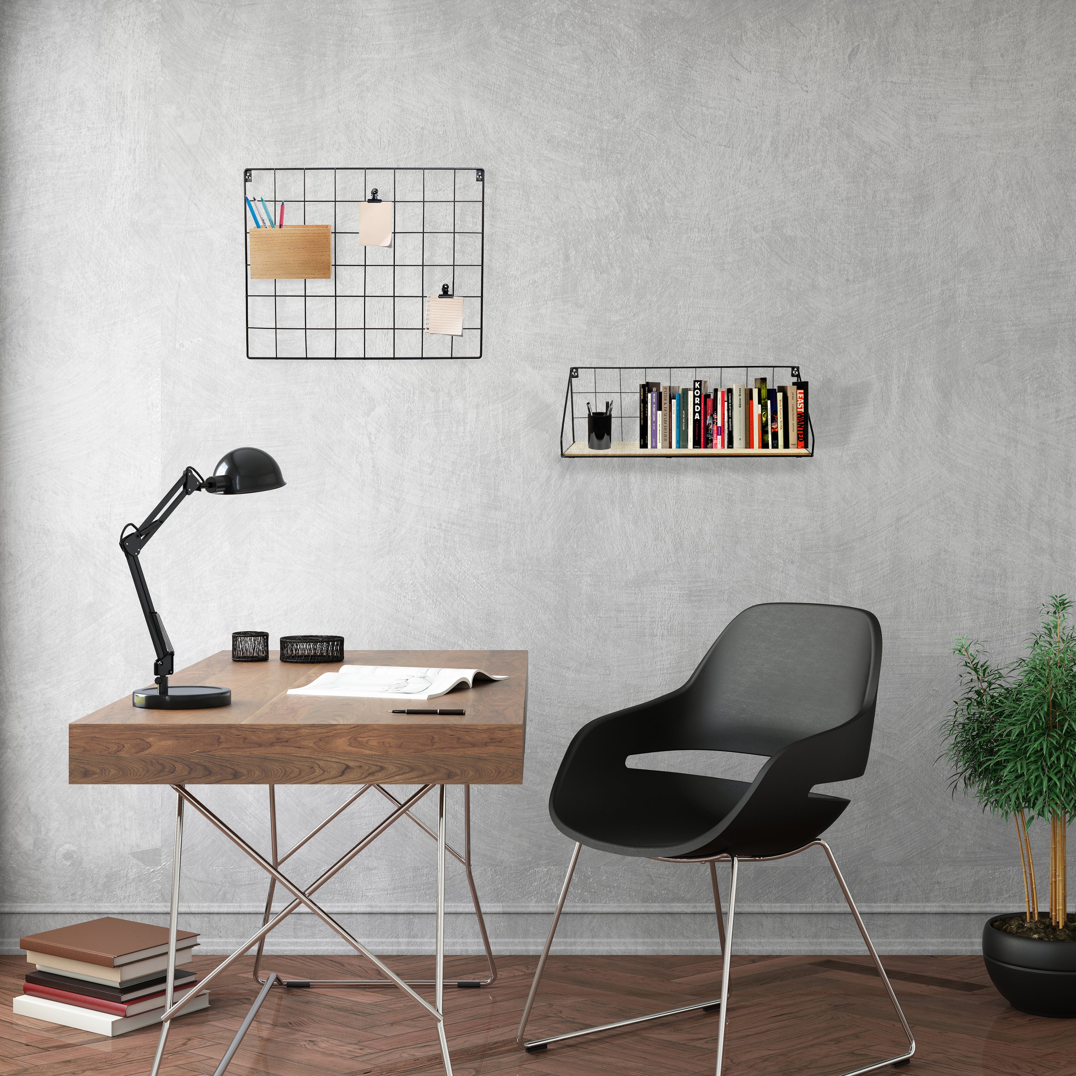 ETAGERE BOIS METAL RECTANGLE 15X45X15CM