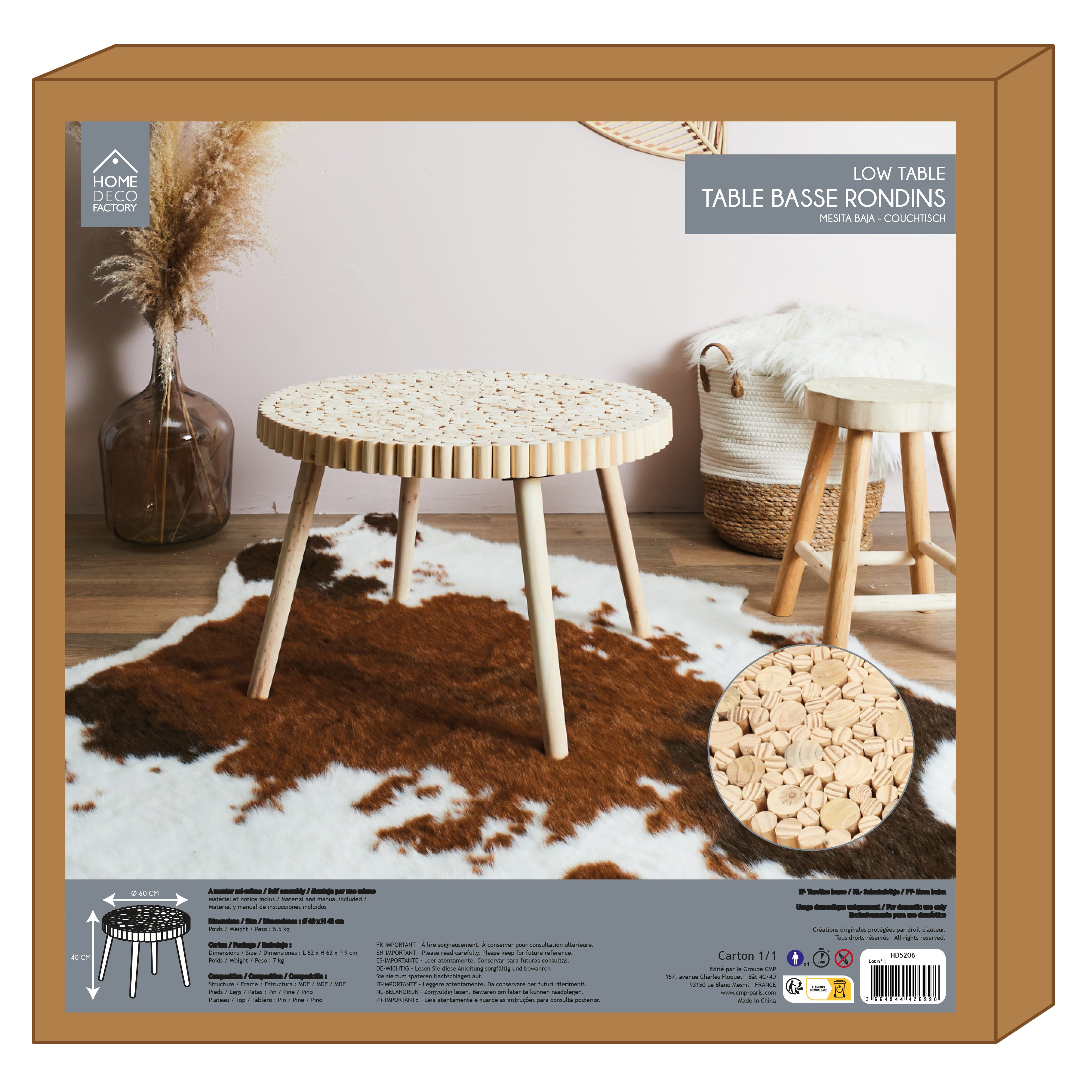 TABLE BASSE RONDIN D60CM