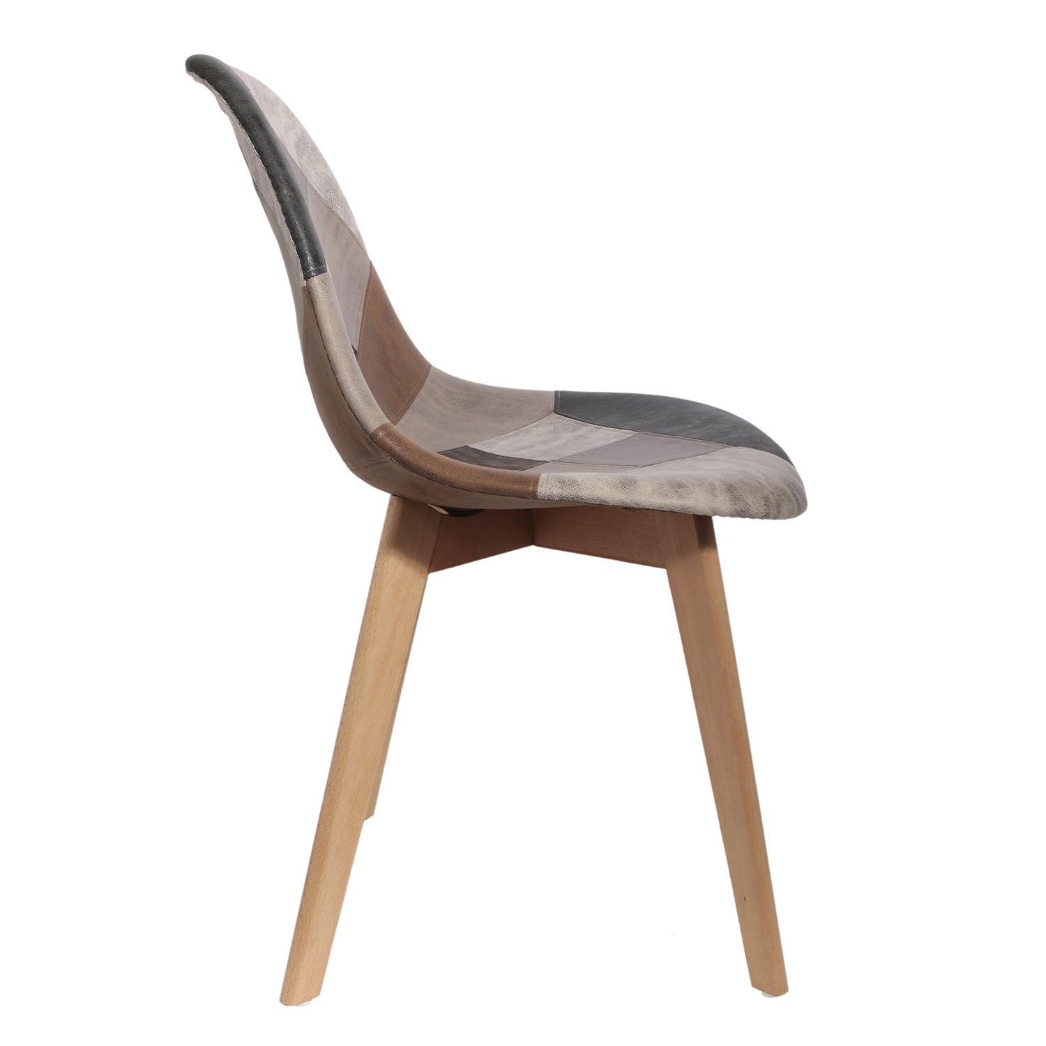 CHAISE PATCHWORK PU - LOT DE 4