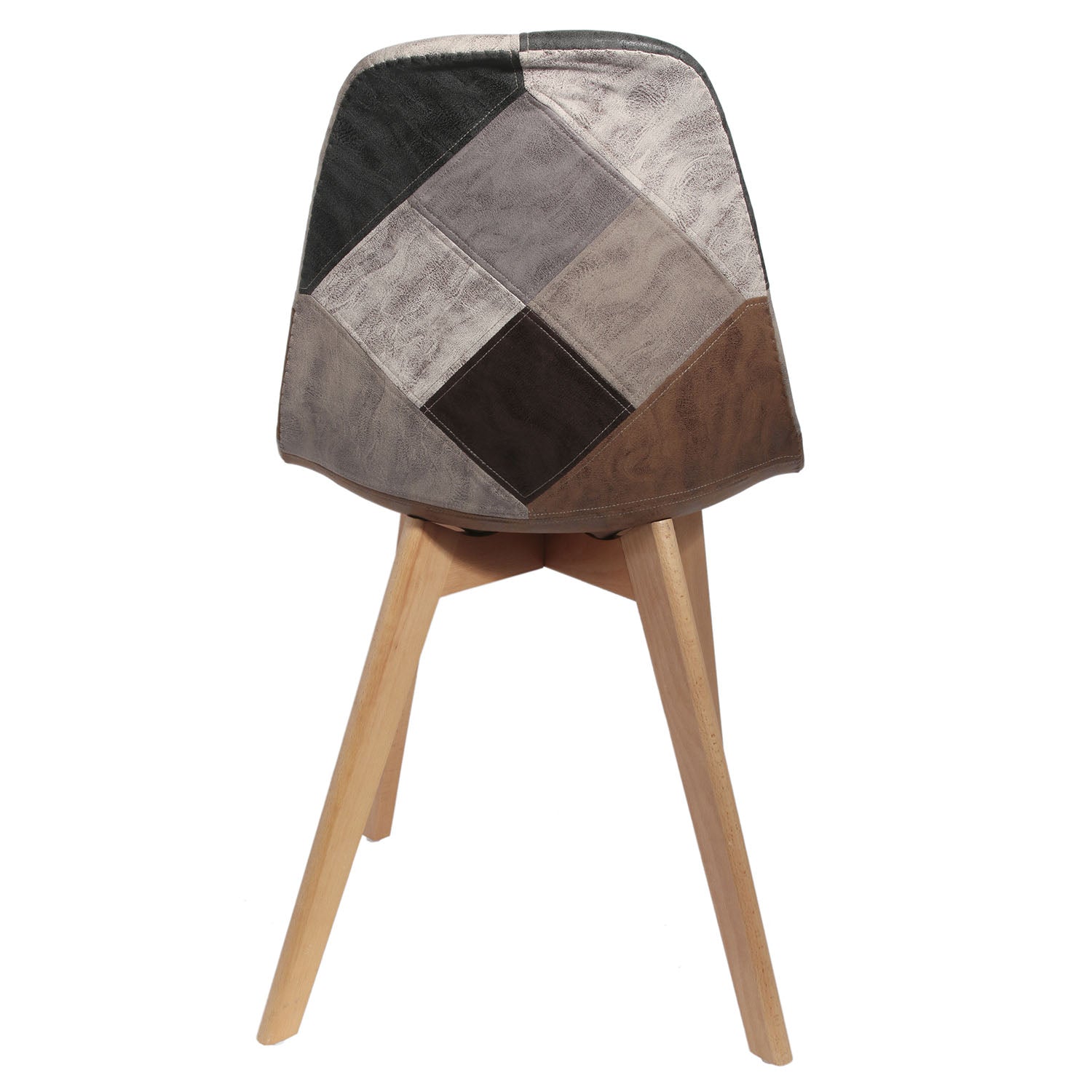 CHAISE PATCHWORK PU - LOT DE 4