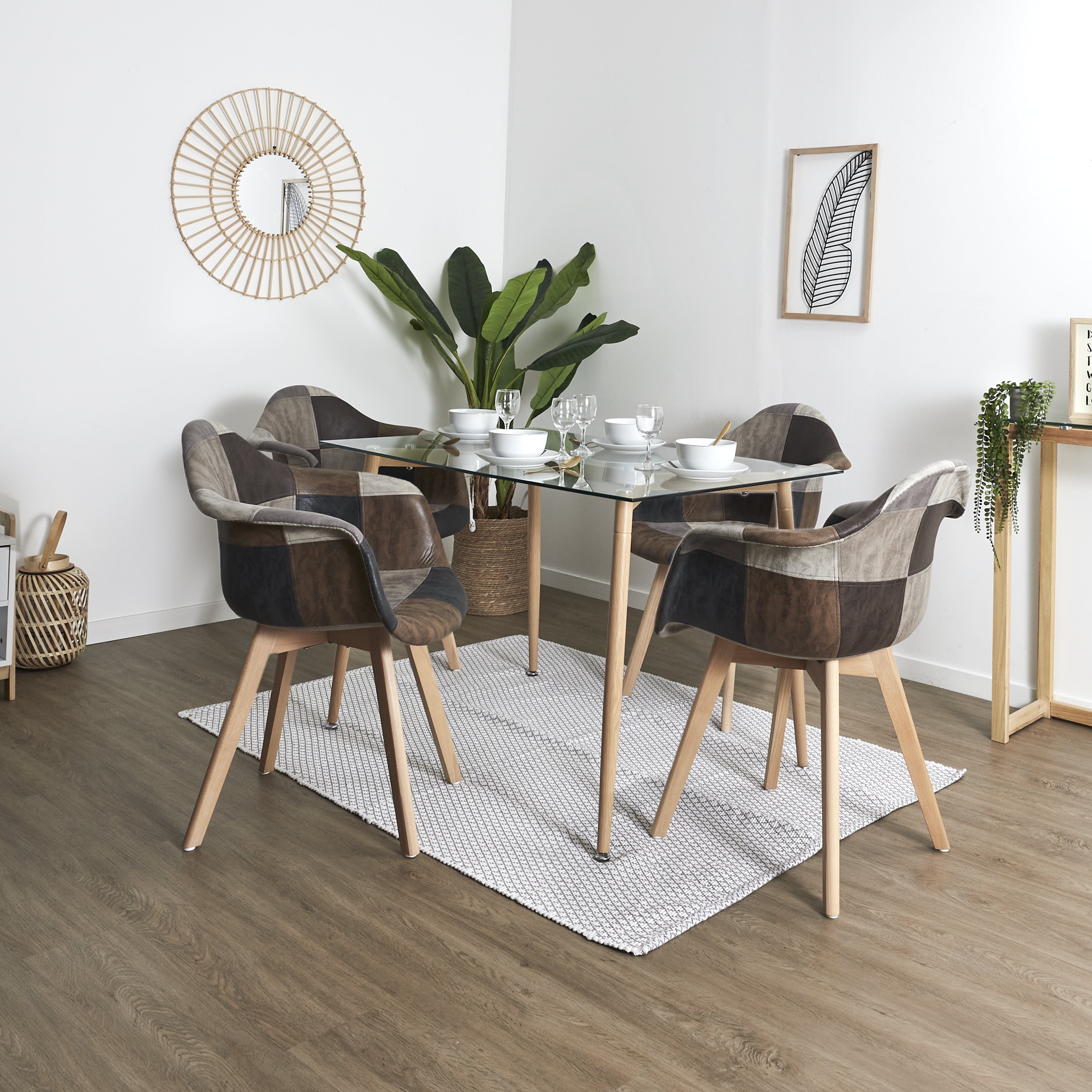 FAUTEUIL PATCHWORK PU - LOT DE 2
