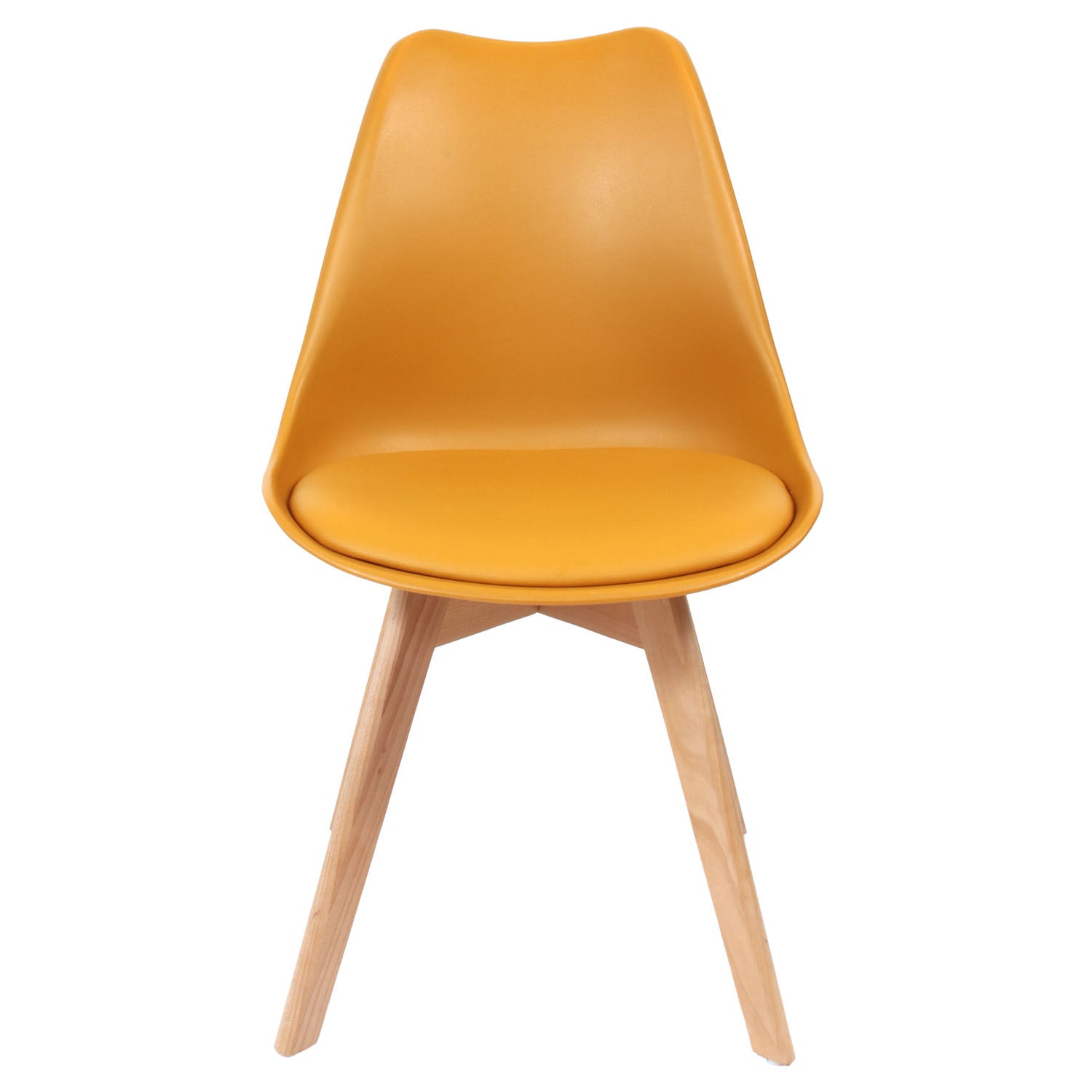 CHAISE SCANDINAVE COQUE PP REMBOURREE JAUNE - LOT DE 4
