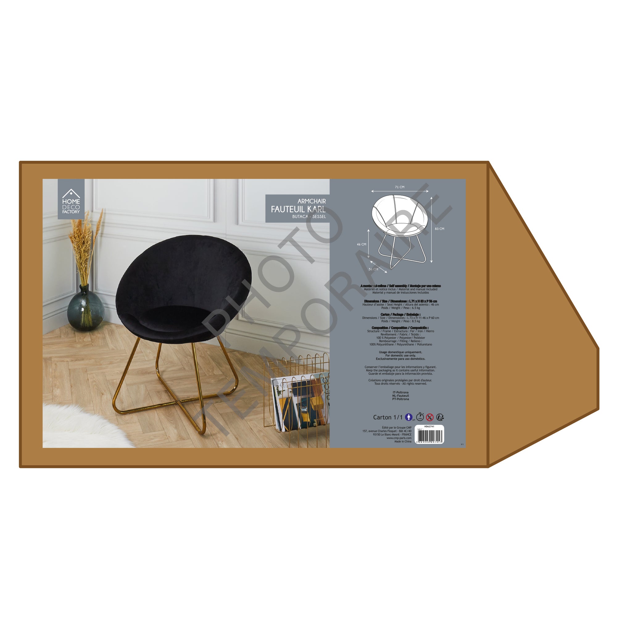 FAUTEUIL KARL NOIR