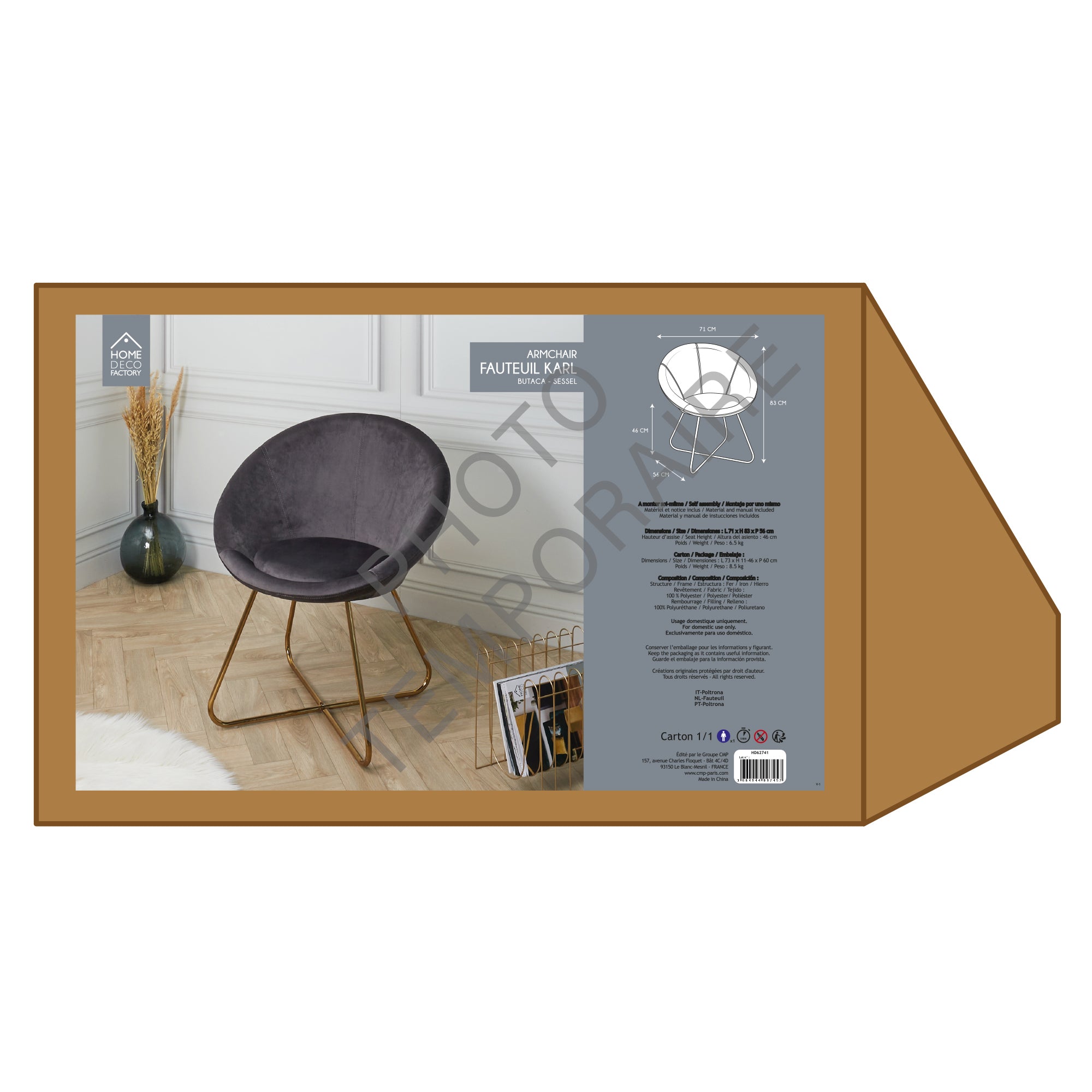 FAUTEUIL KARL GRIS