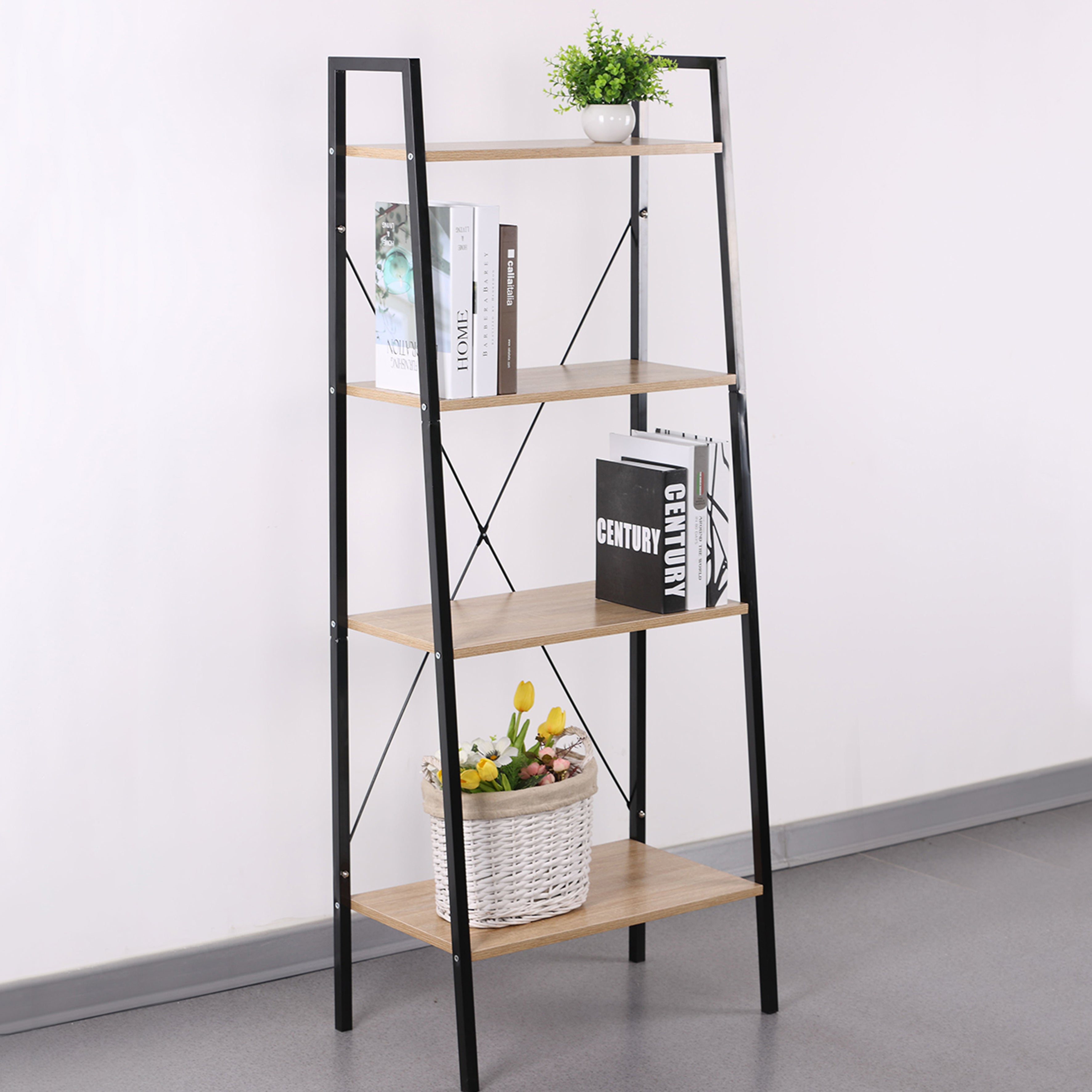 ETAGERE BOIS ET METAL LOKA 148X60X32.5