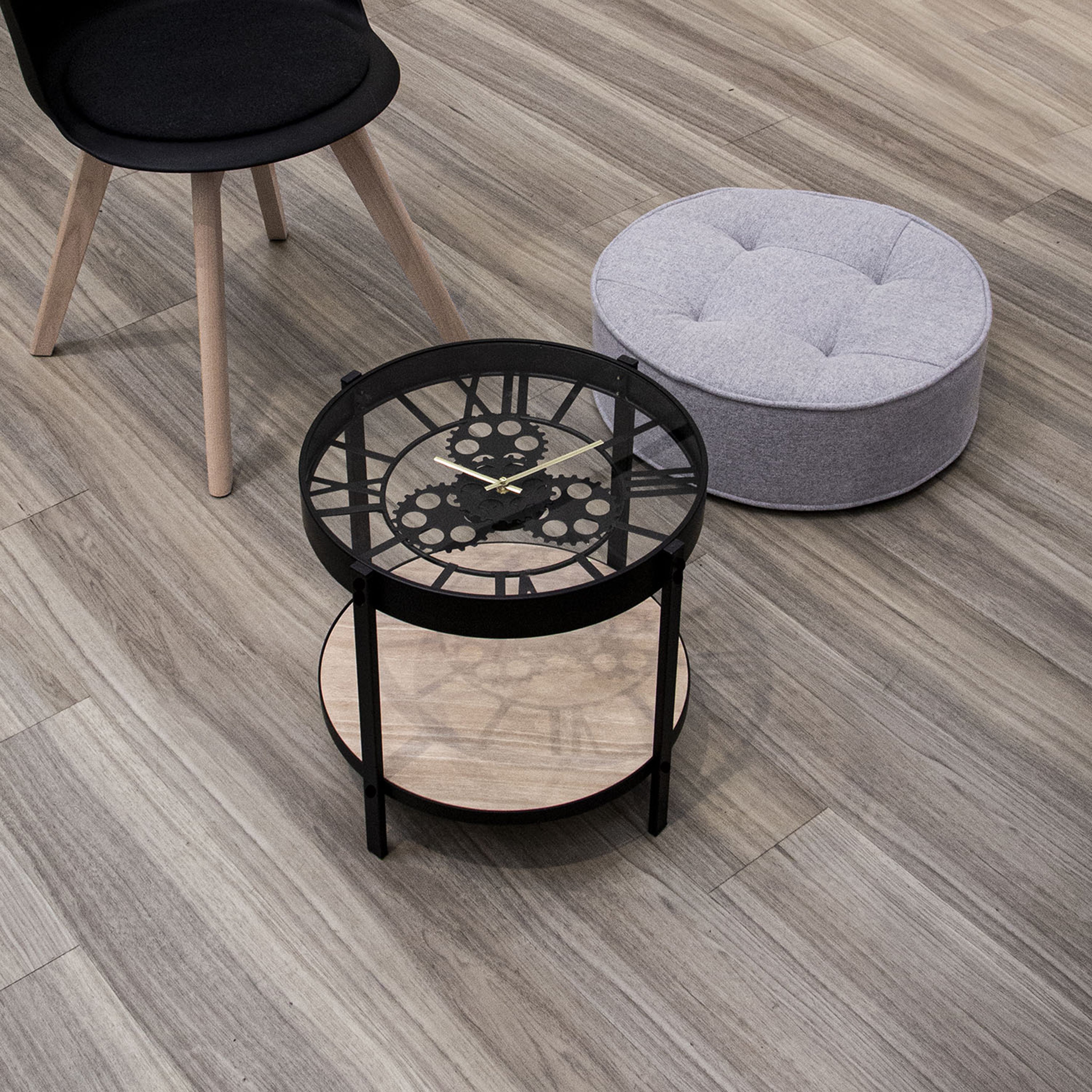 TABLE D APPOINT HORLOGE 40.5X40.5X39CM