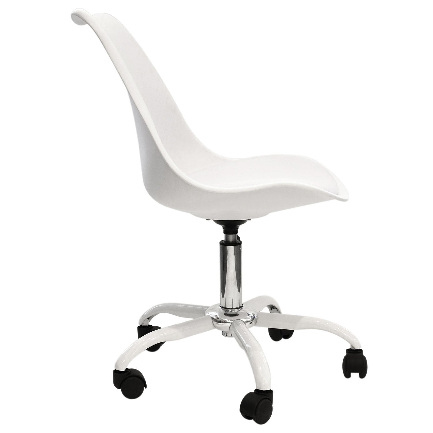 CHAISE A ROULETTES KIRUNA BLANC - LOT DE 2