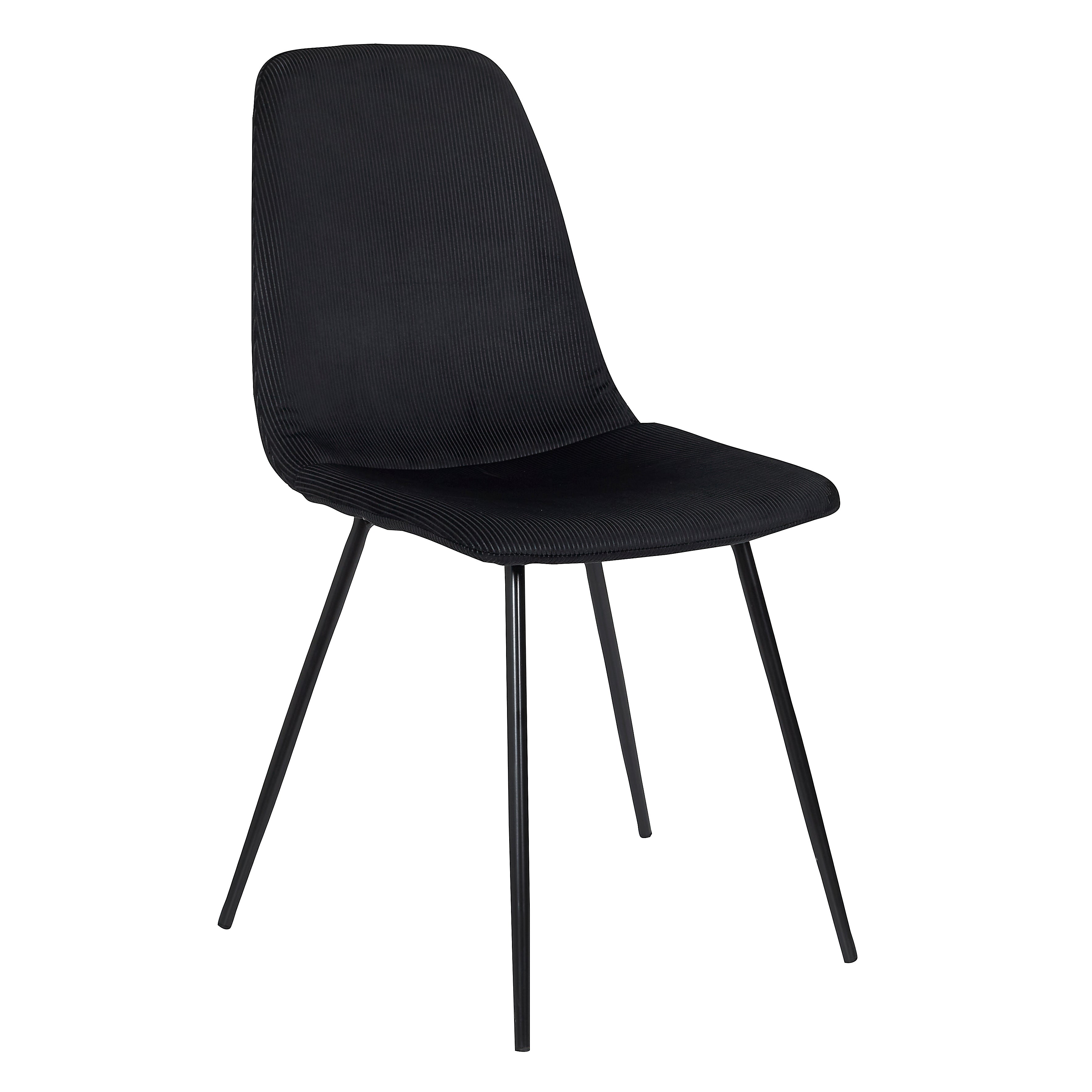 CHAISE VELOURS COTELE GIULIA NOIR - LOT DE 4