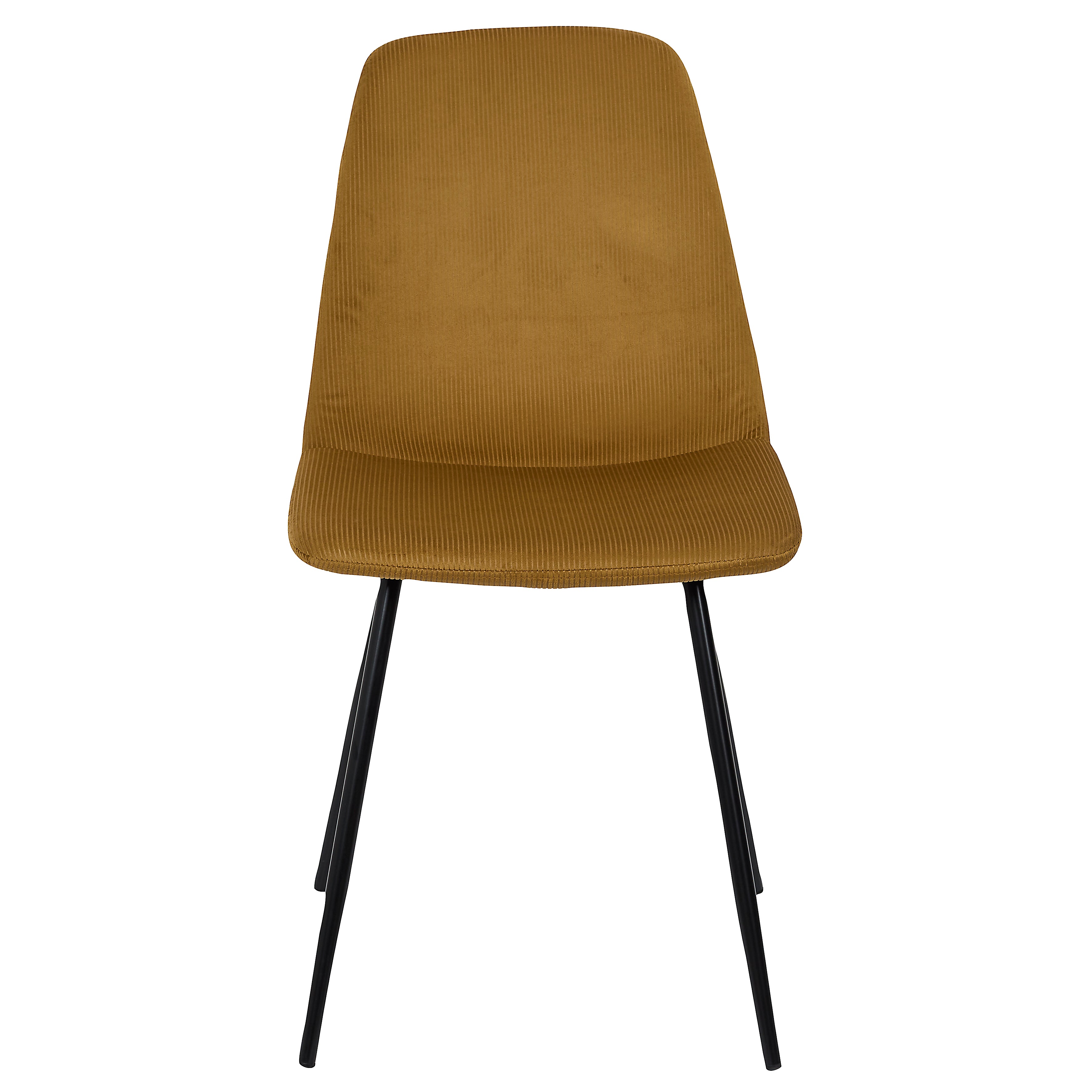 CHAISE VELOURS COTELE GIULIA JAUNE MOUTARDE - LOT DE 4