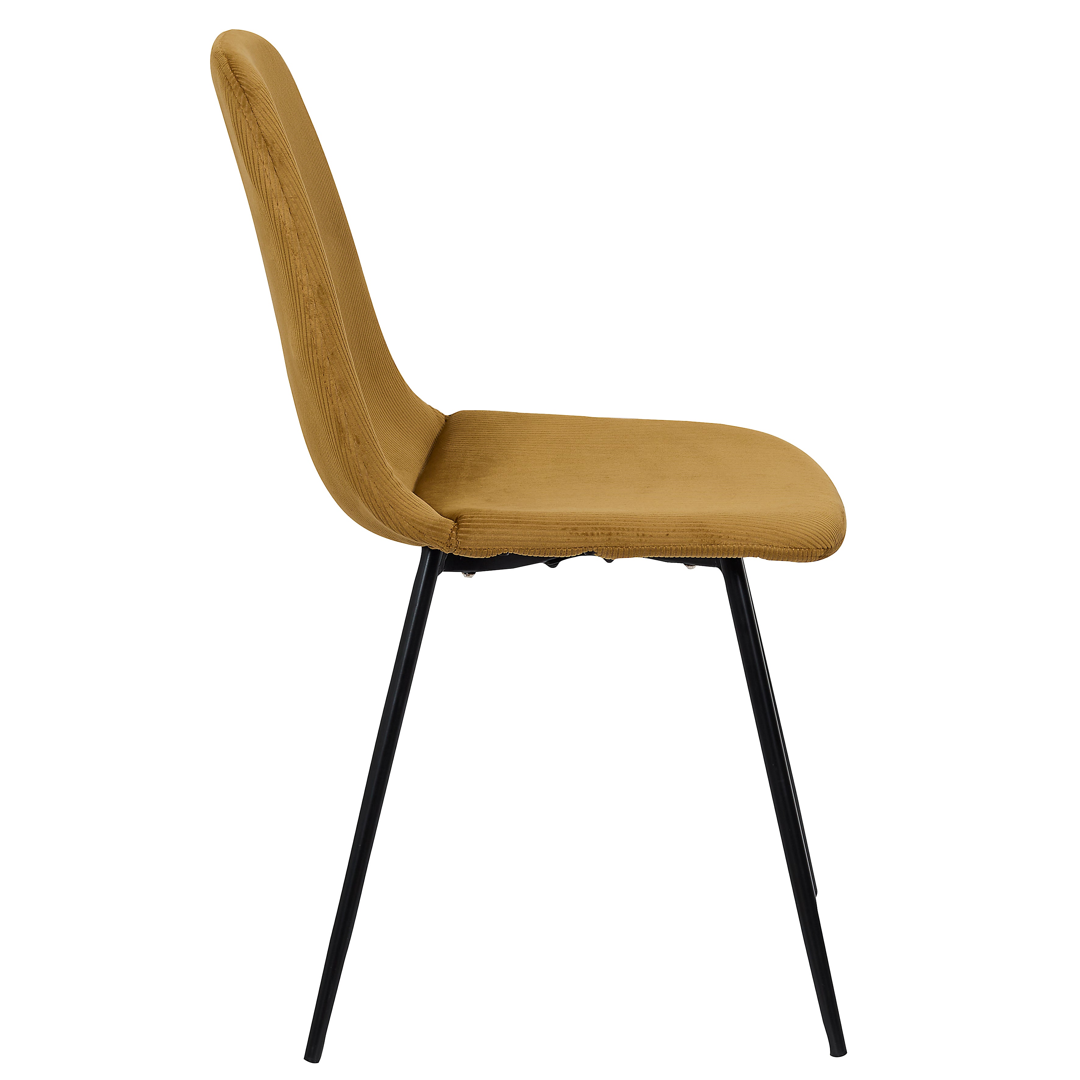 CHAISE VELOURS COTELE GIULIA JAUNE MOUTARDE - LOT DE 4