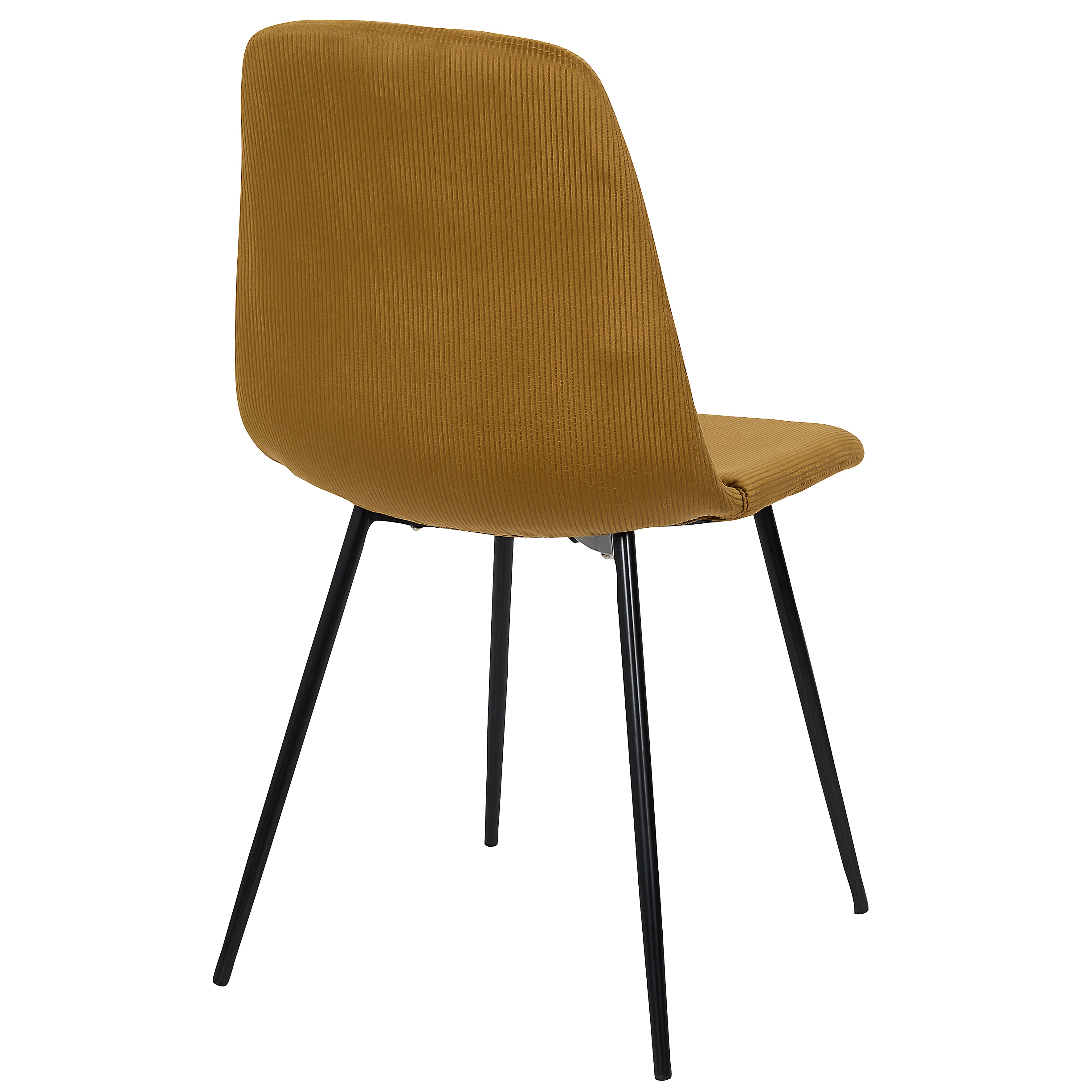 CHAISE VELOURS COTELE GIULIA JAUNE MOUTARDE - LOT DE 4