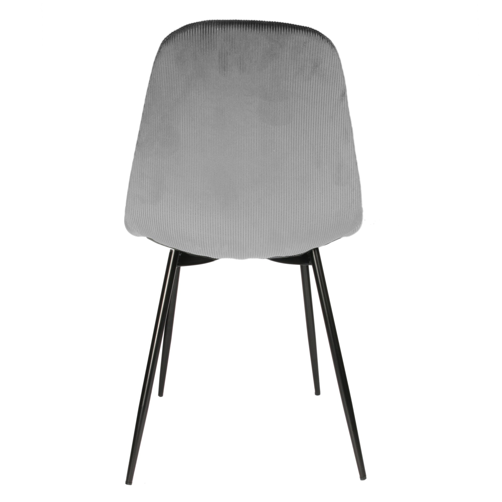CHAISE VELOURS COTELE GIULIA GRIS - LOT DE 4