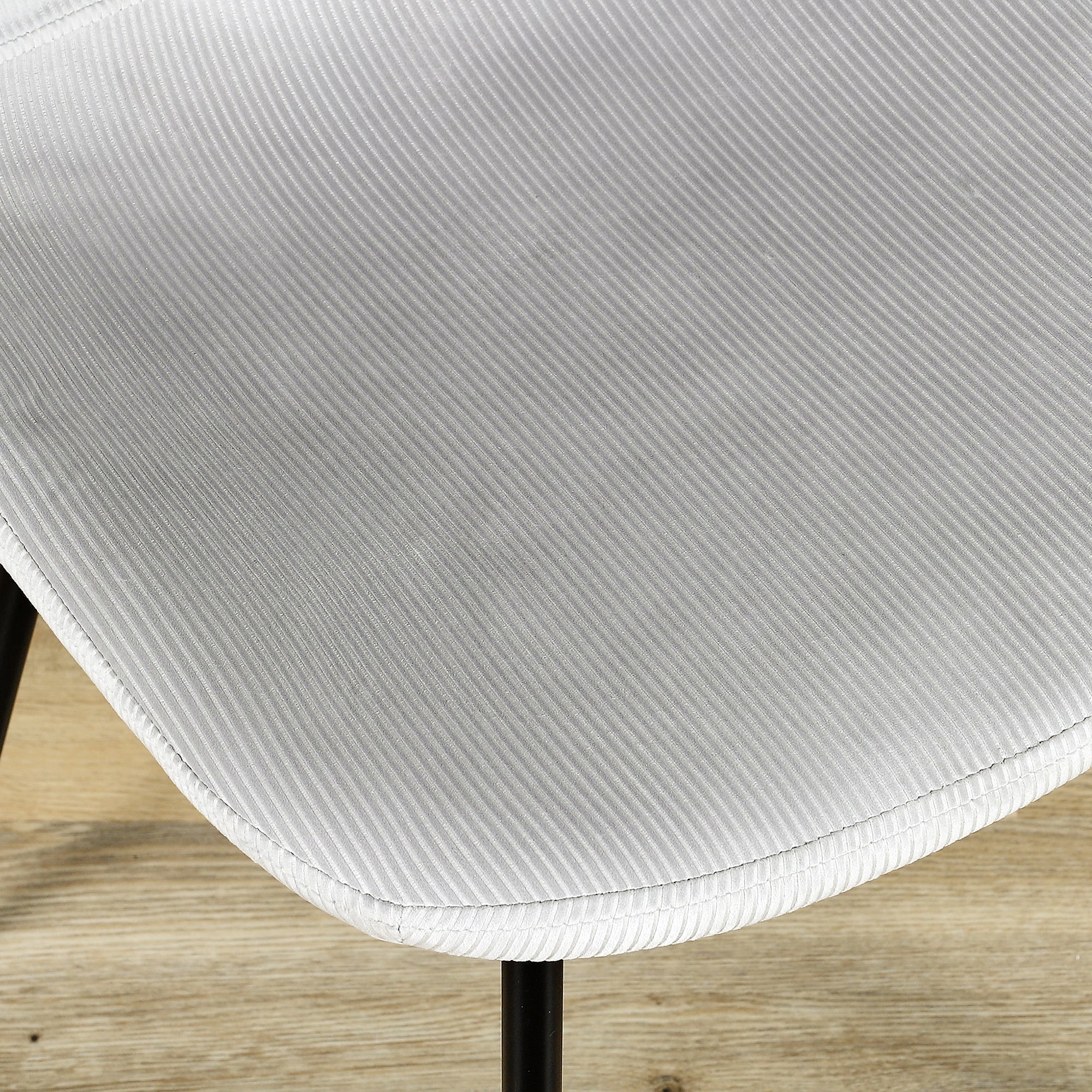 CHAISE VELOURS COTELE GIULIA GRIS CLAIR - LOT DE 4