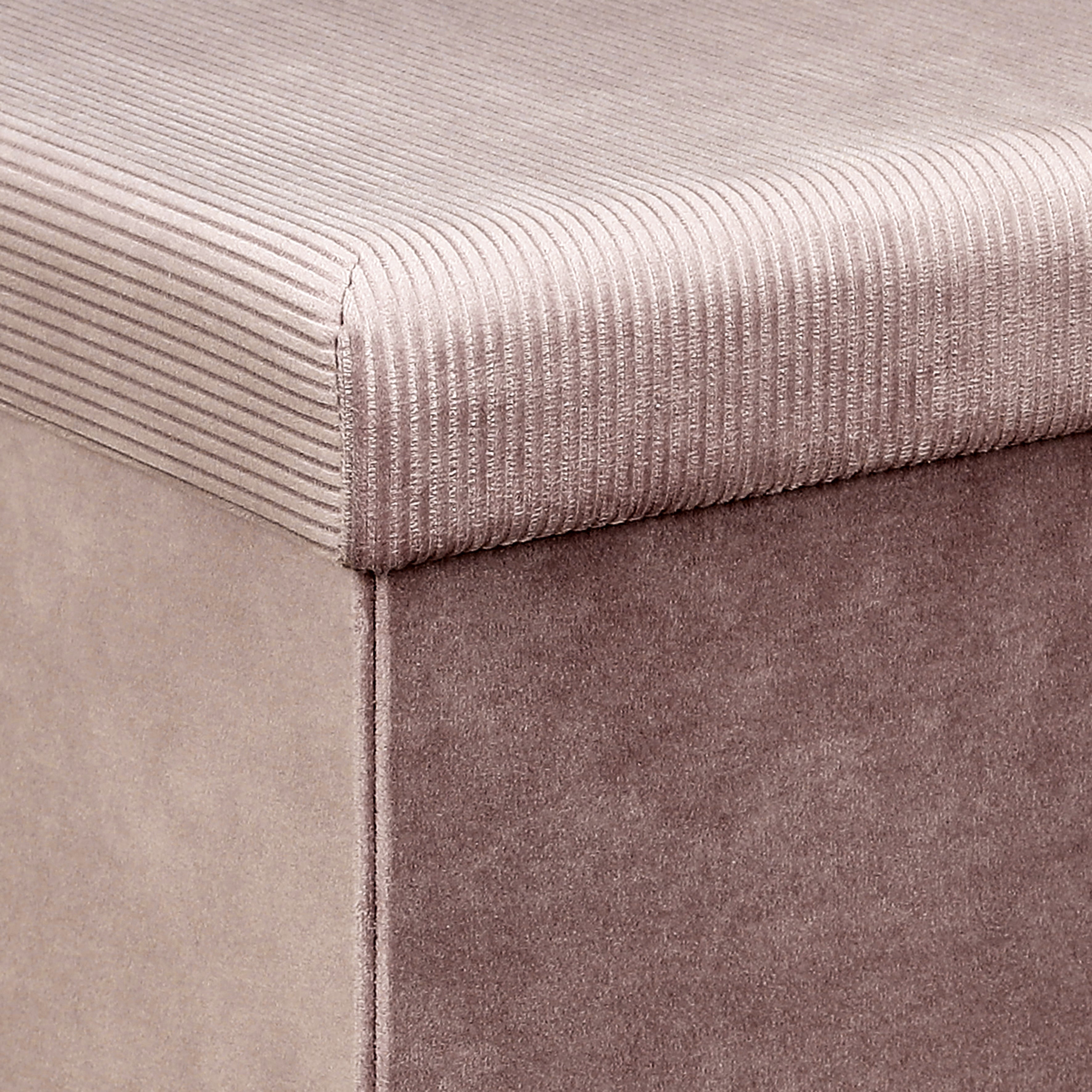 COFFRE POUF PLIABLE VELOURS COTELE GIULIA ROSE