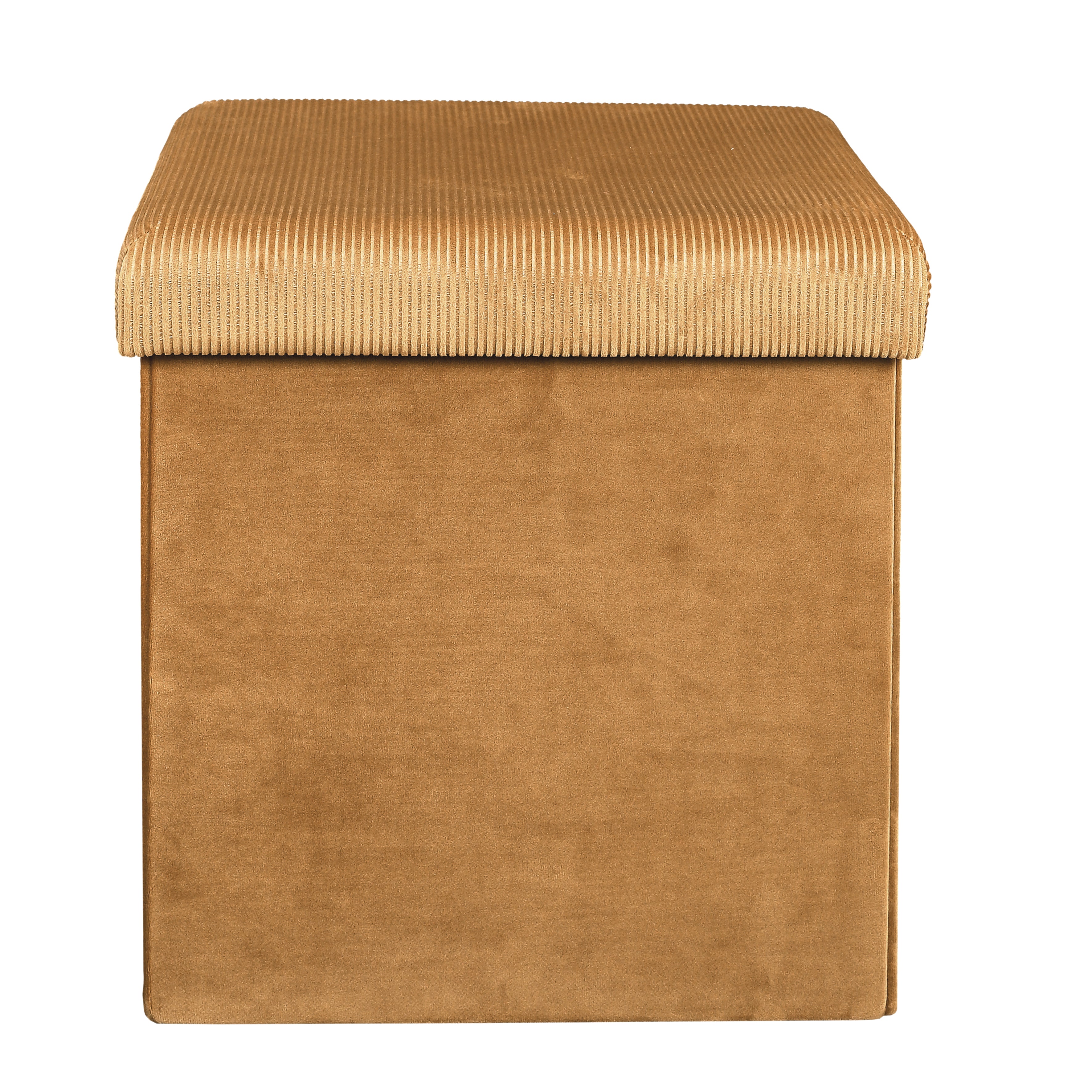COFFRE POUF PLIABLE VELOURS COTELE GIULIA JAUNE