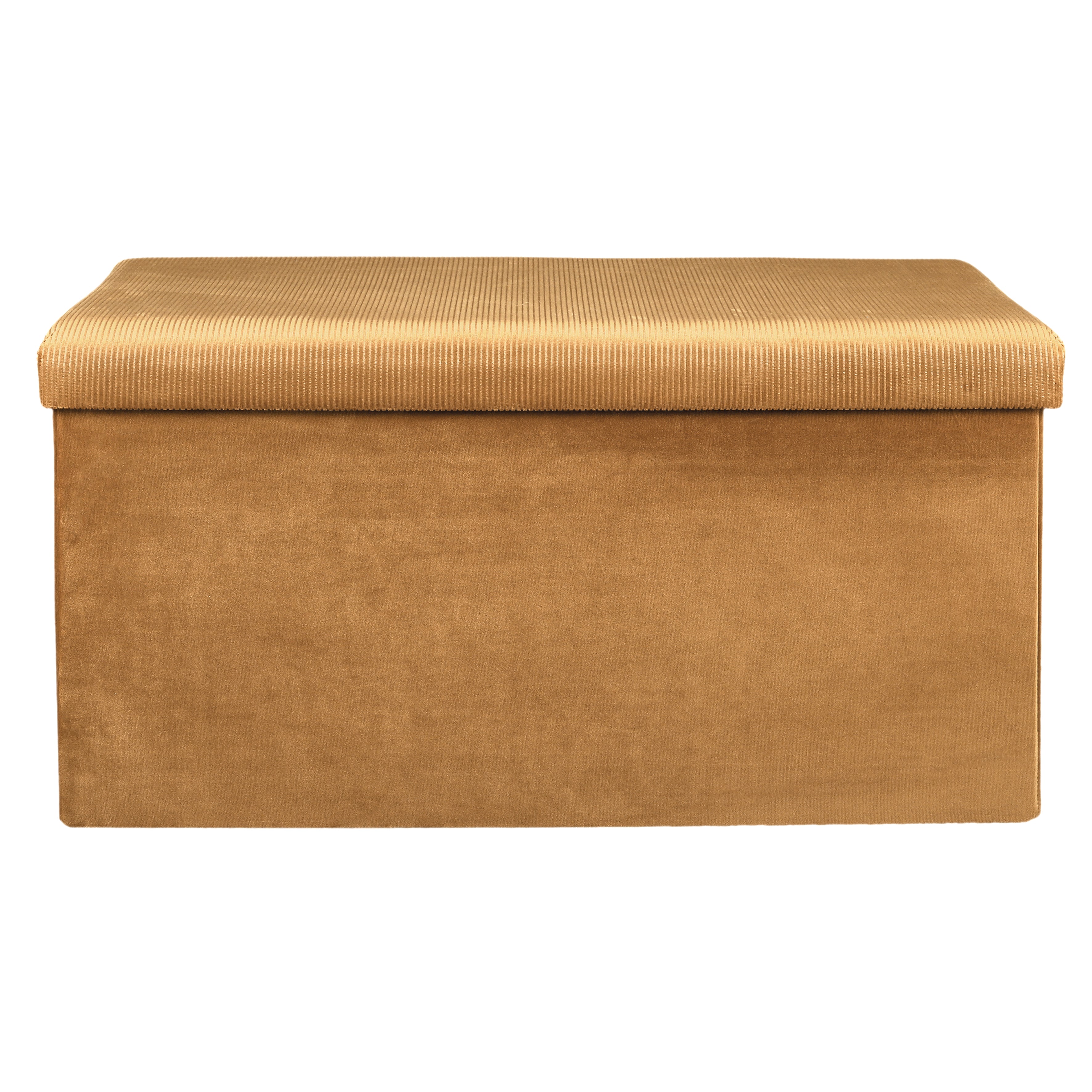 COFFRE BANC PLIABLE VELOURS COTELE GIULIA JAUNE