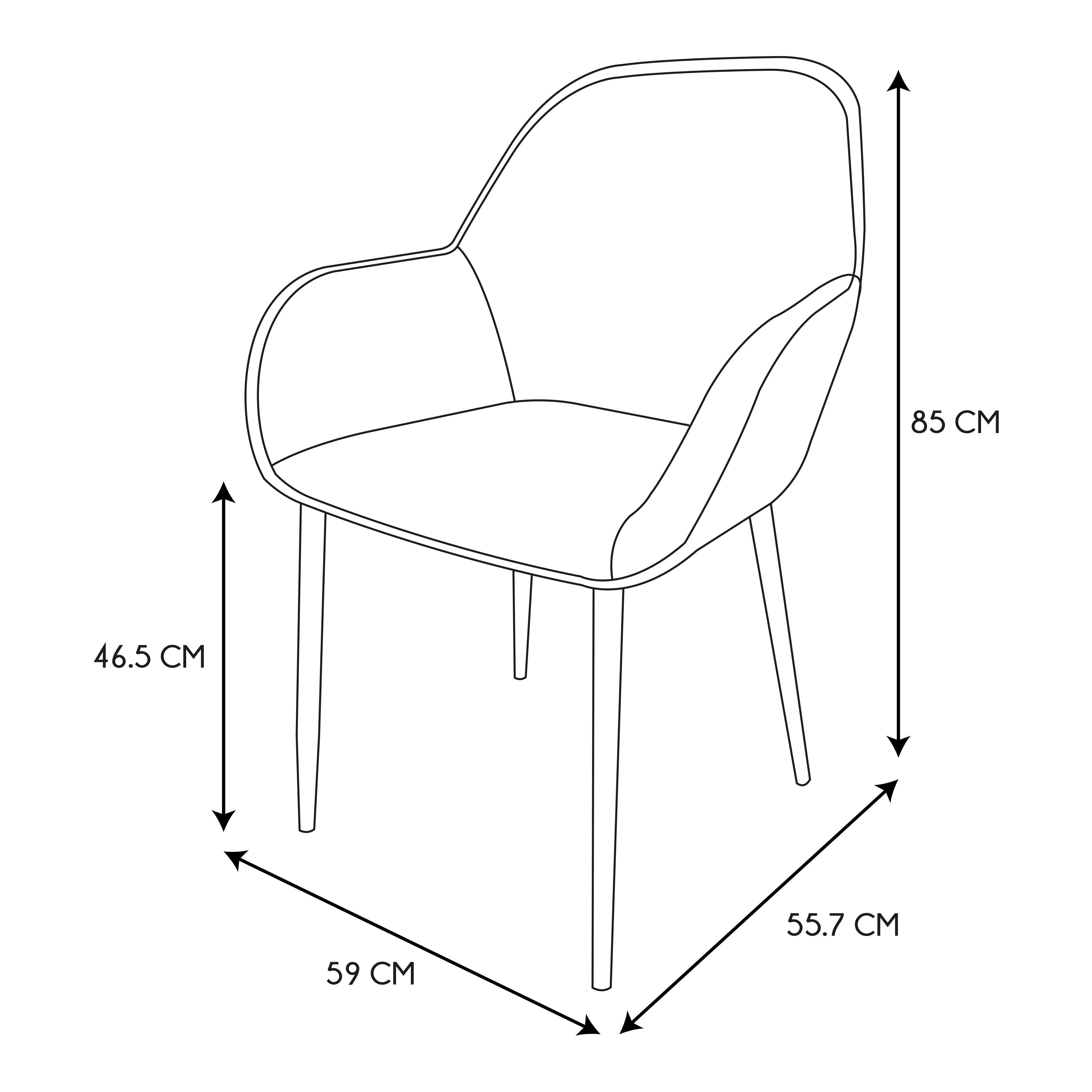 FAUTEUIL GIULIA BLEU CANARD VELOURS COTELE - LOT DE 2
