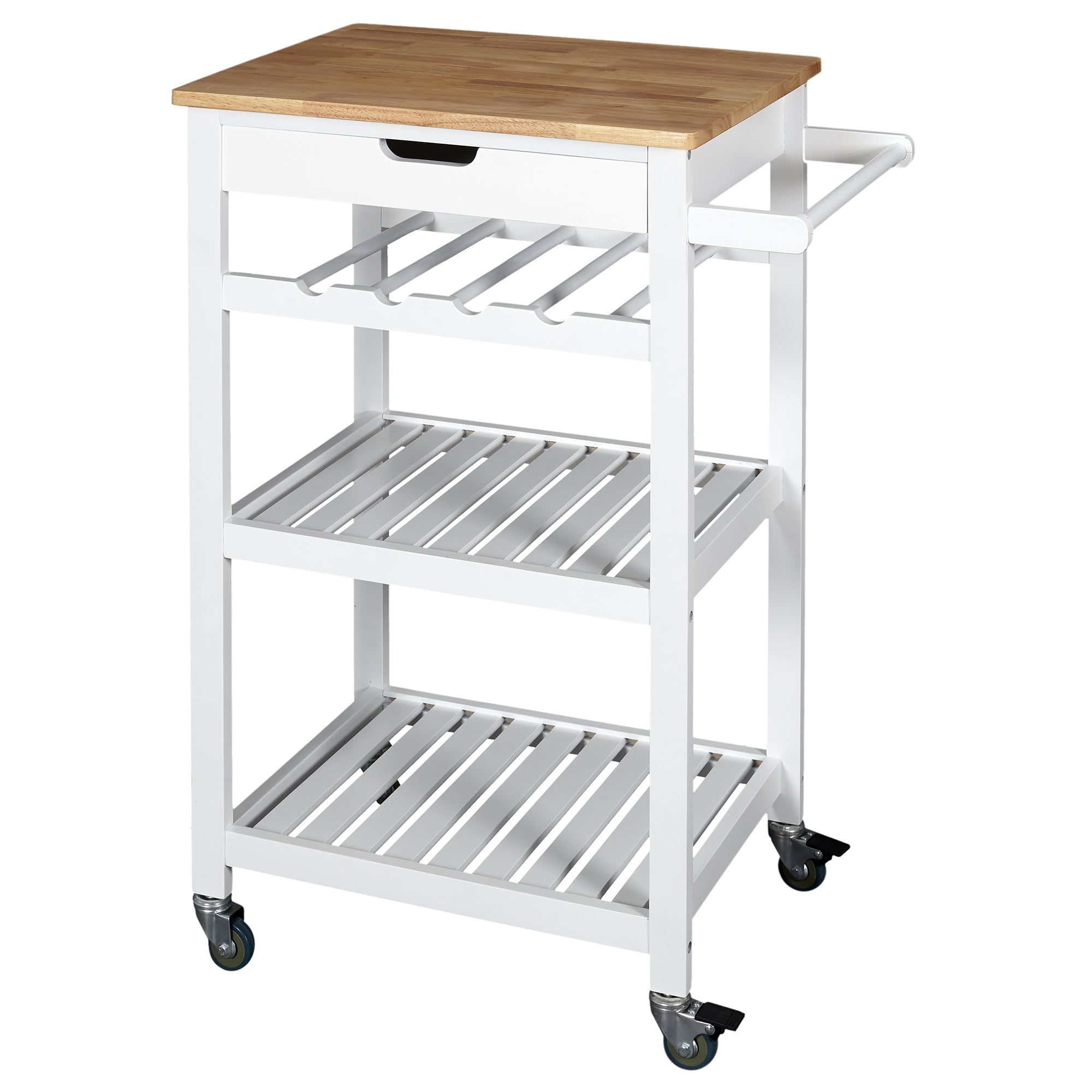 DESSERTE A ROULETTES BLANC 40X61X84.5CM