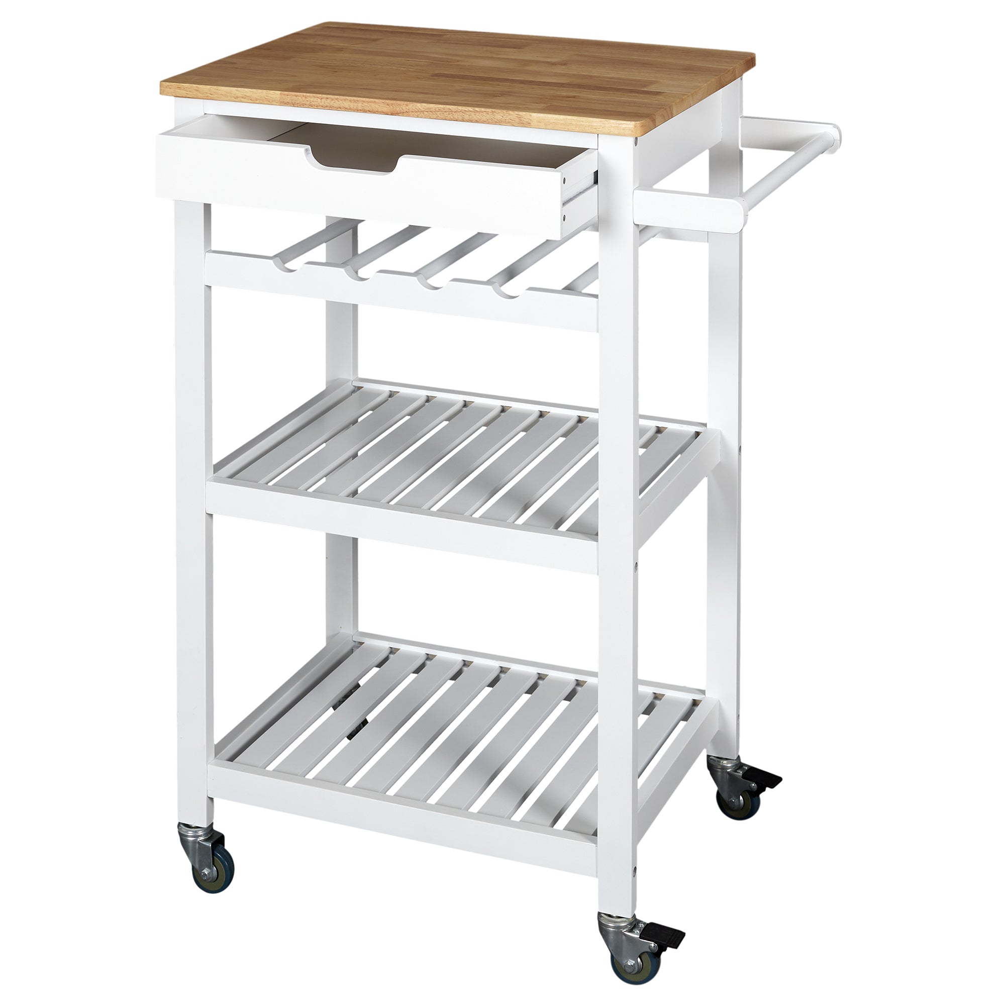 DESSERTE A ROULETTES BLANC 40X61X84.5CM