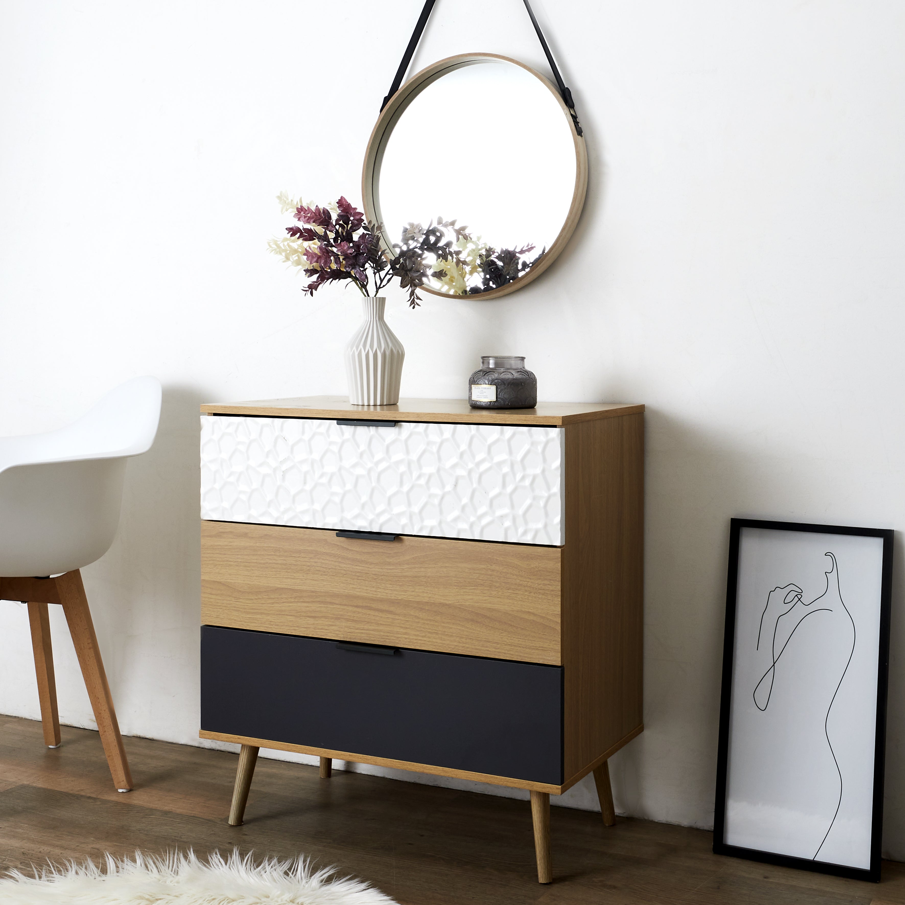 COMMODE 3 TIROIRS SVEN