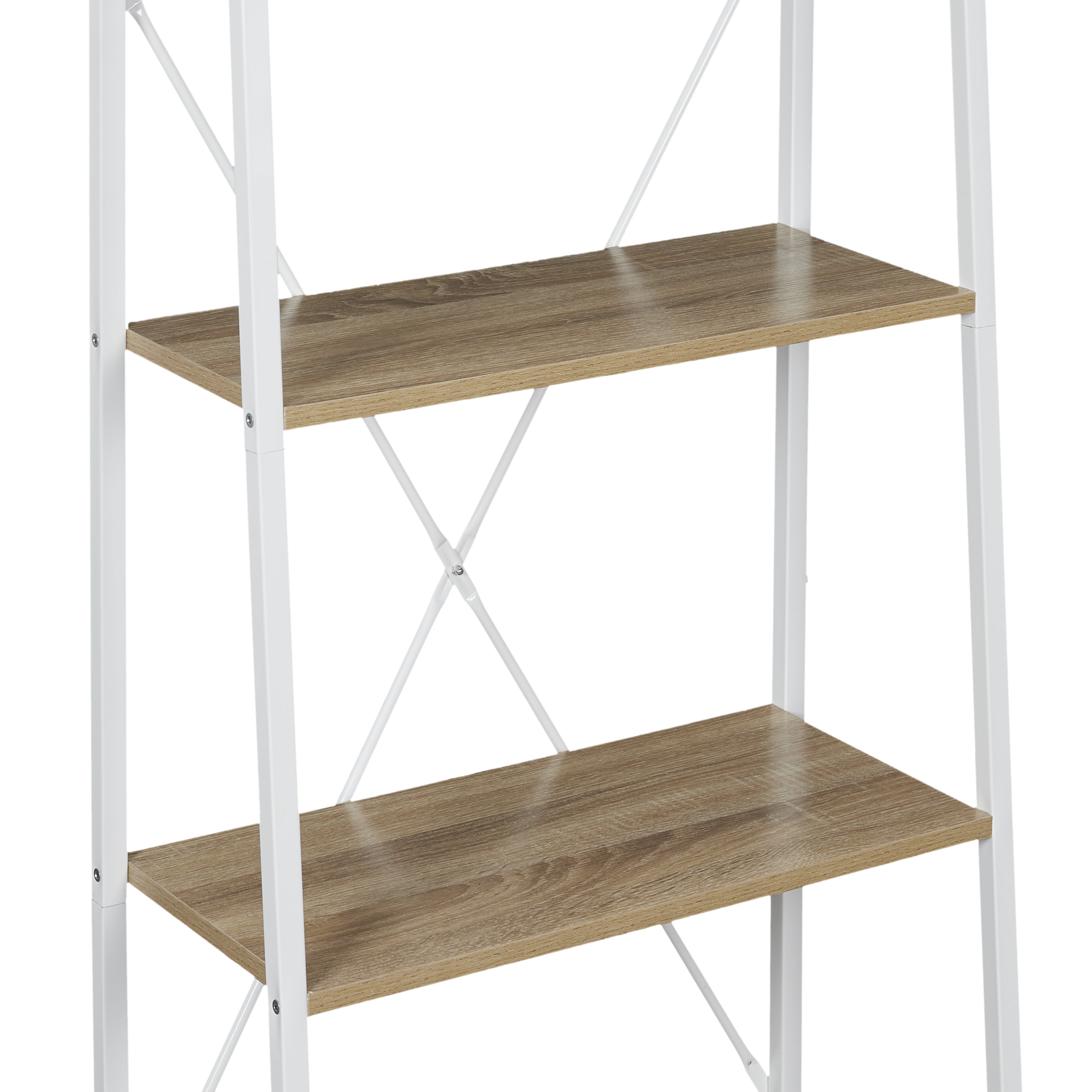 ETAGERE BOIS ET METAL BLANC 148X60X32.5CM
