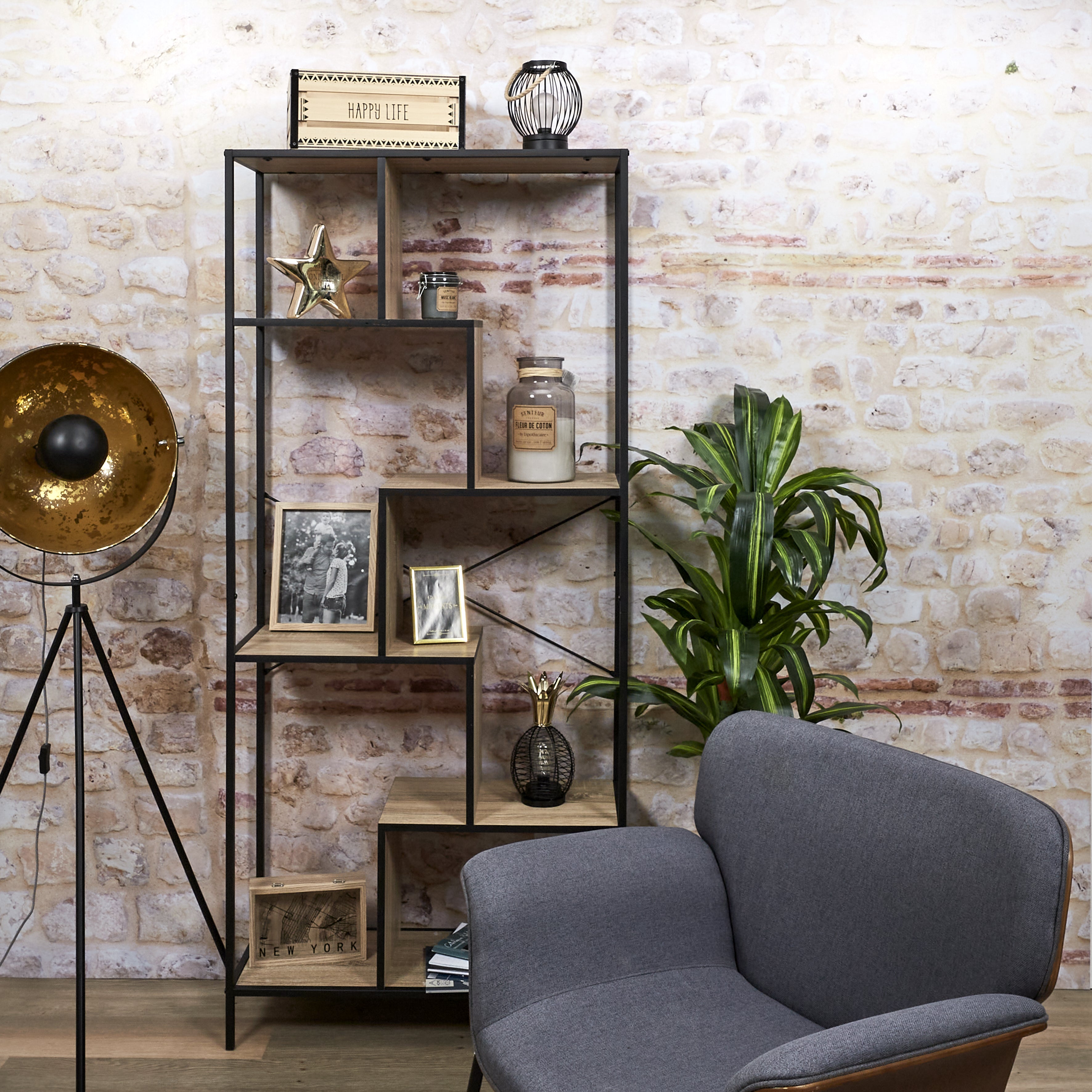 ETAGERE EDISON 80X30X180CM