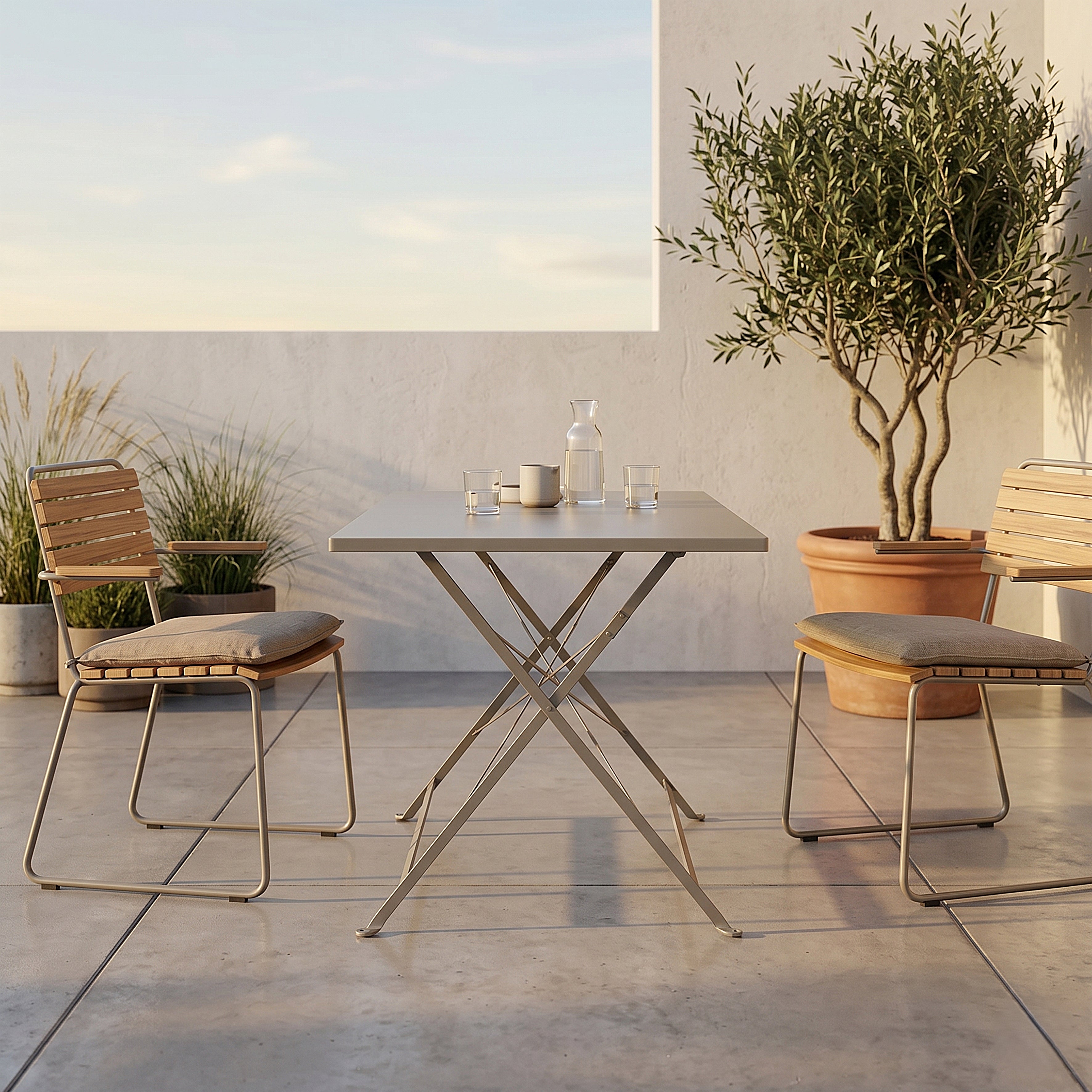 TABLE REPAS PLIANTE PALERME TAUPE 110X70X71CM