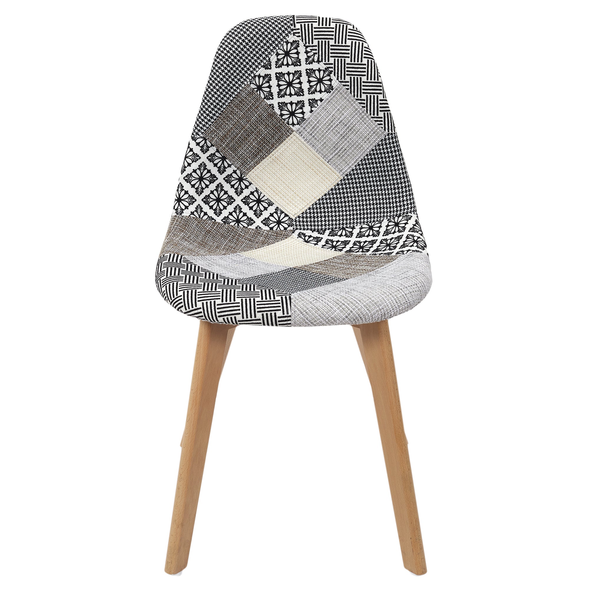CHAISE PATCHWORK GRIS - LOT DE 4