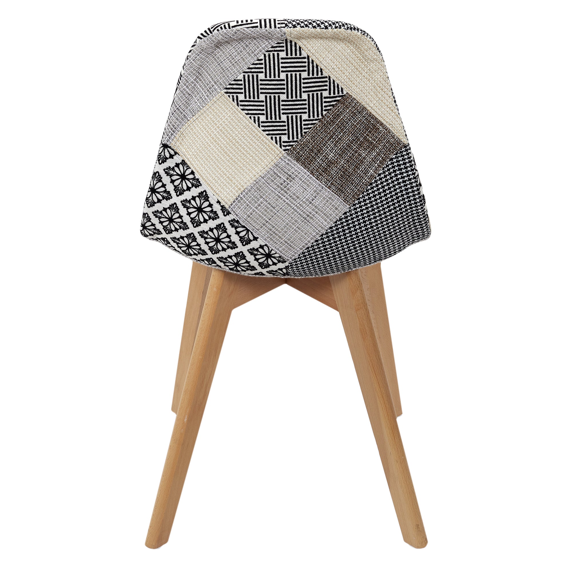 CHAISE PATCHWORK GRIS - LOT DE 4