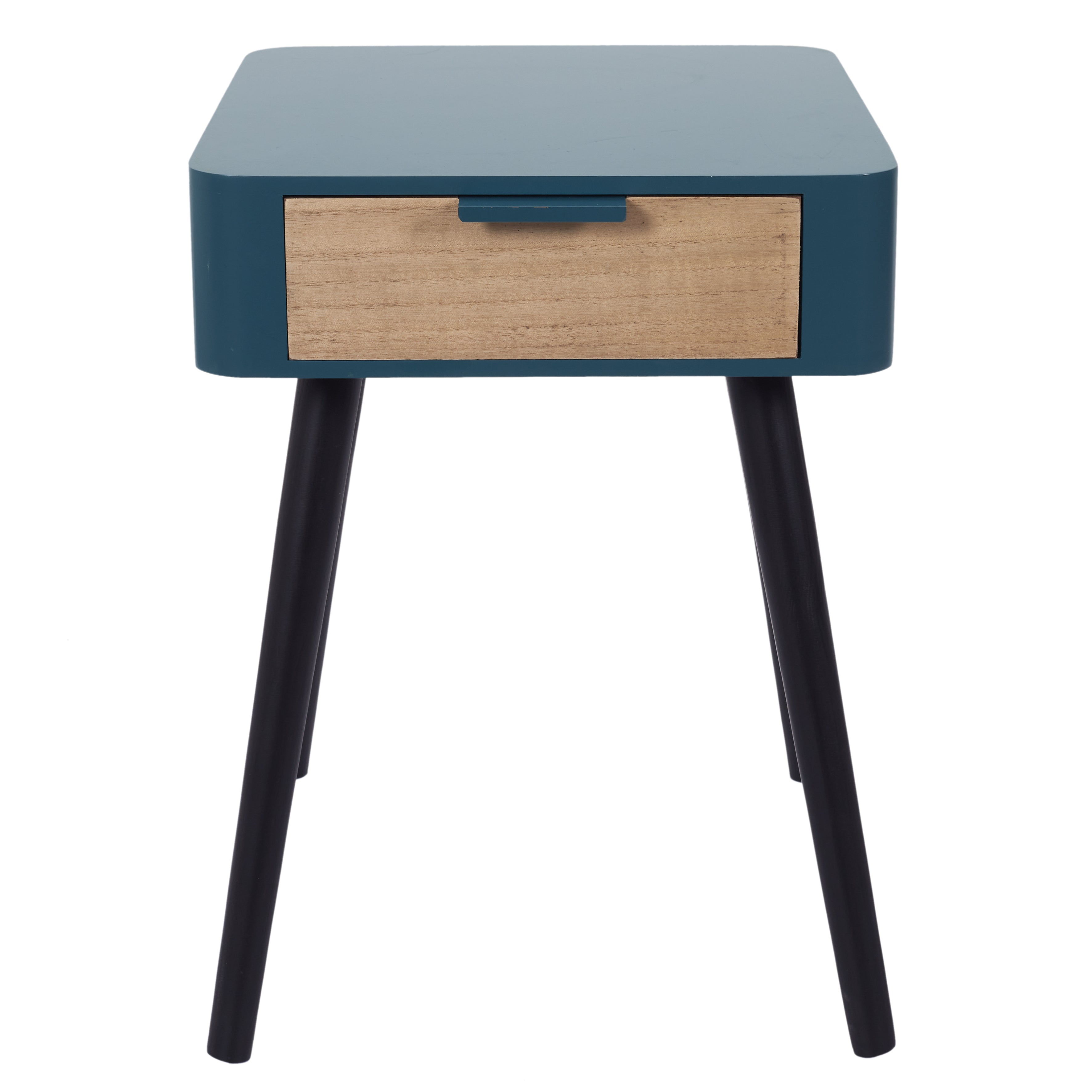 CHEVET 1 TIROIR EN BOIS BLEU CANARD