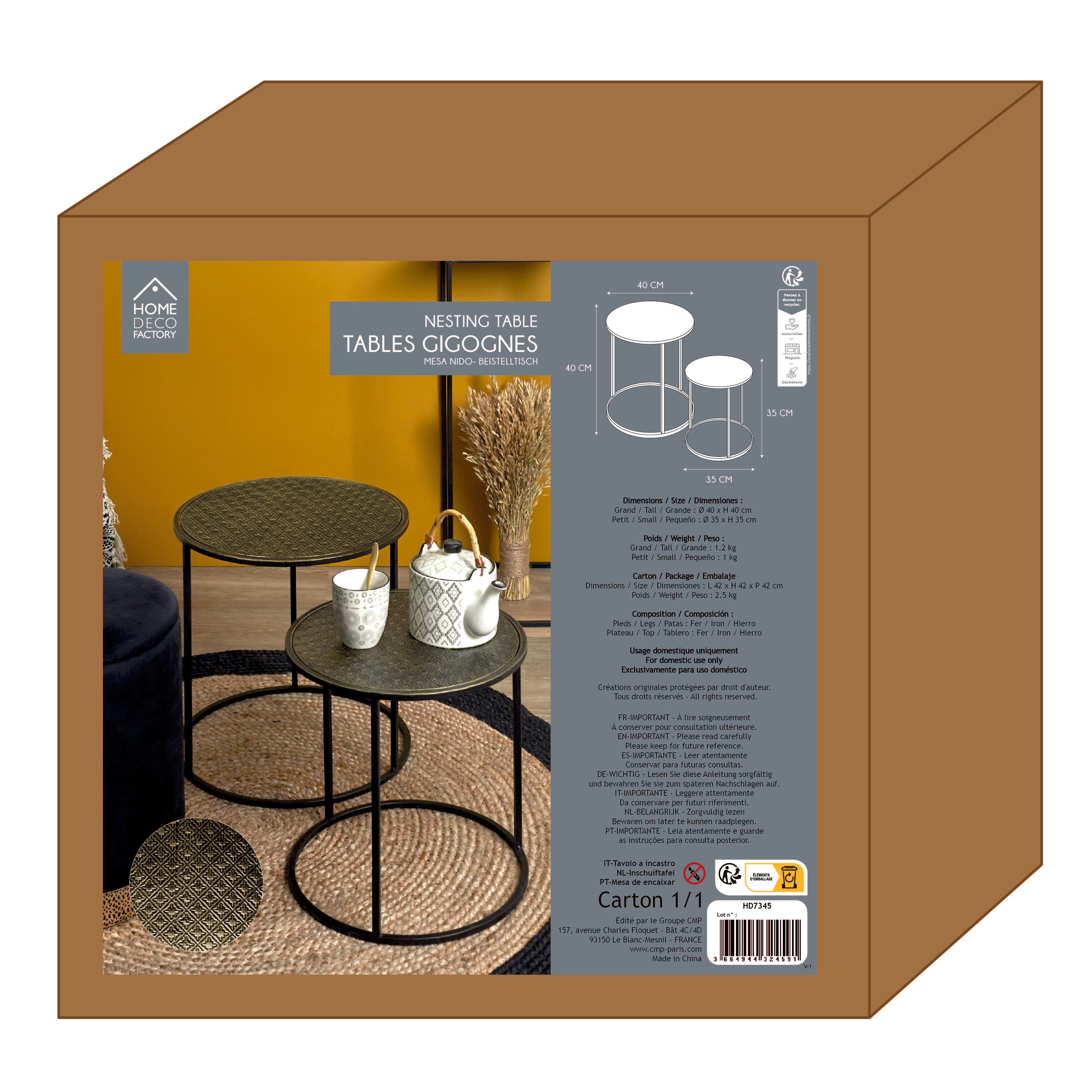 TABLE GIGOGNE METAL MARTELE MIRAGE X2