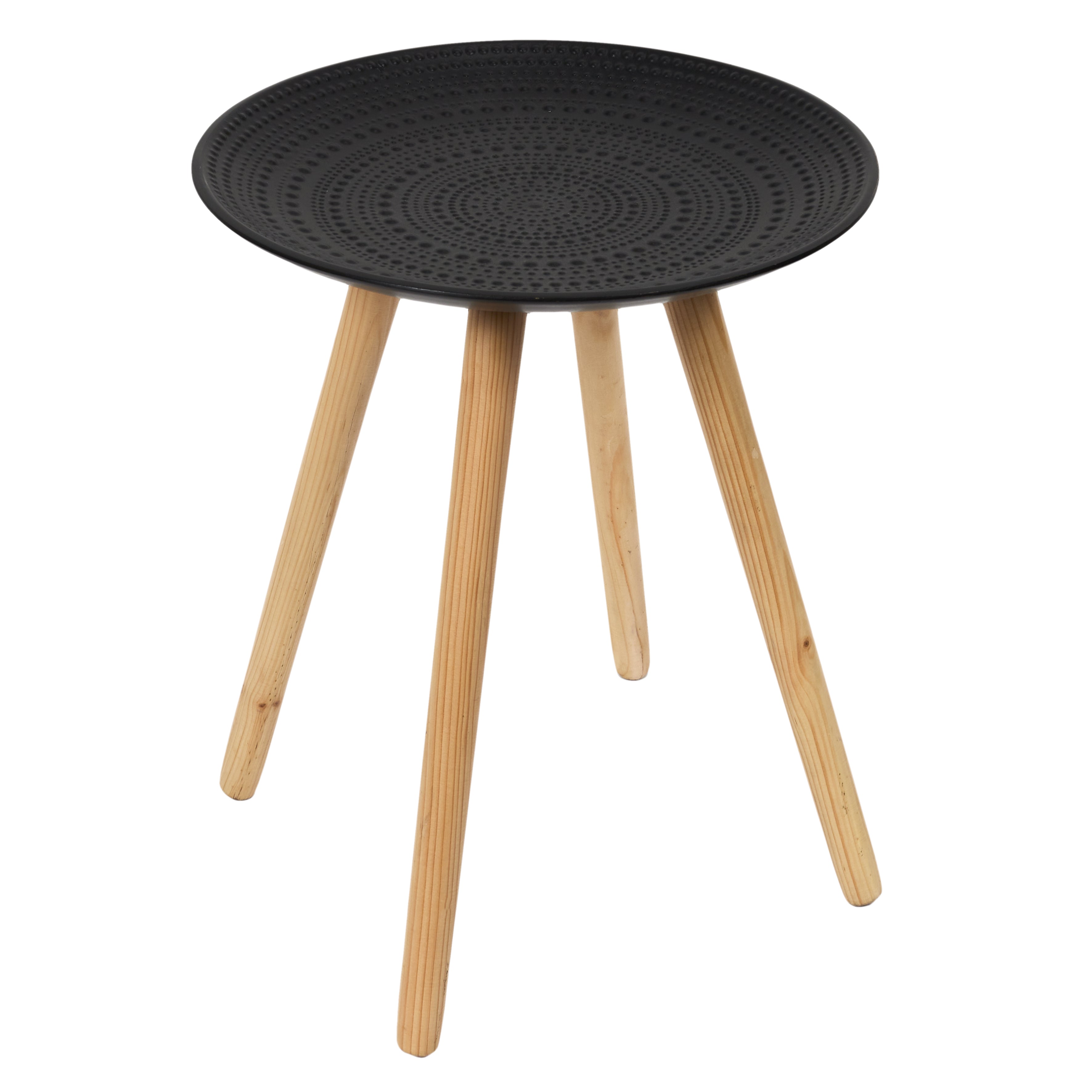 TABLE GIGOGNE RONDE RELIEF NOIR X2