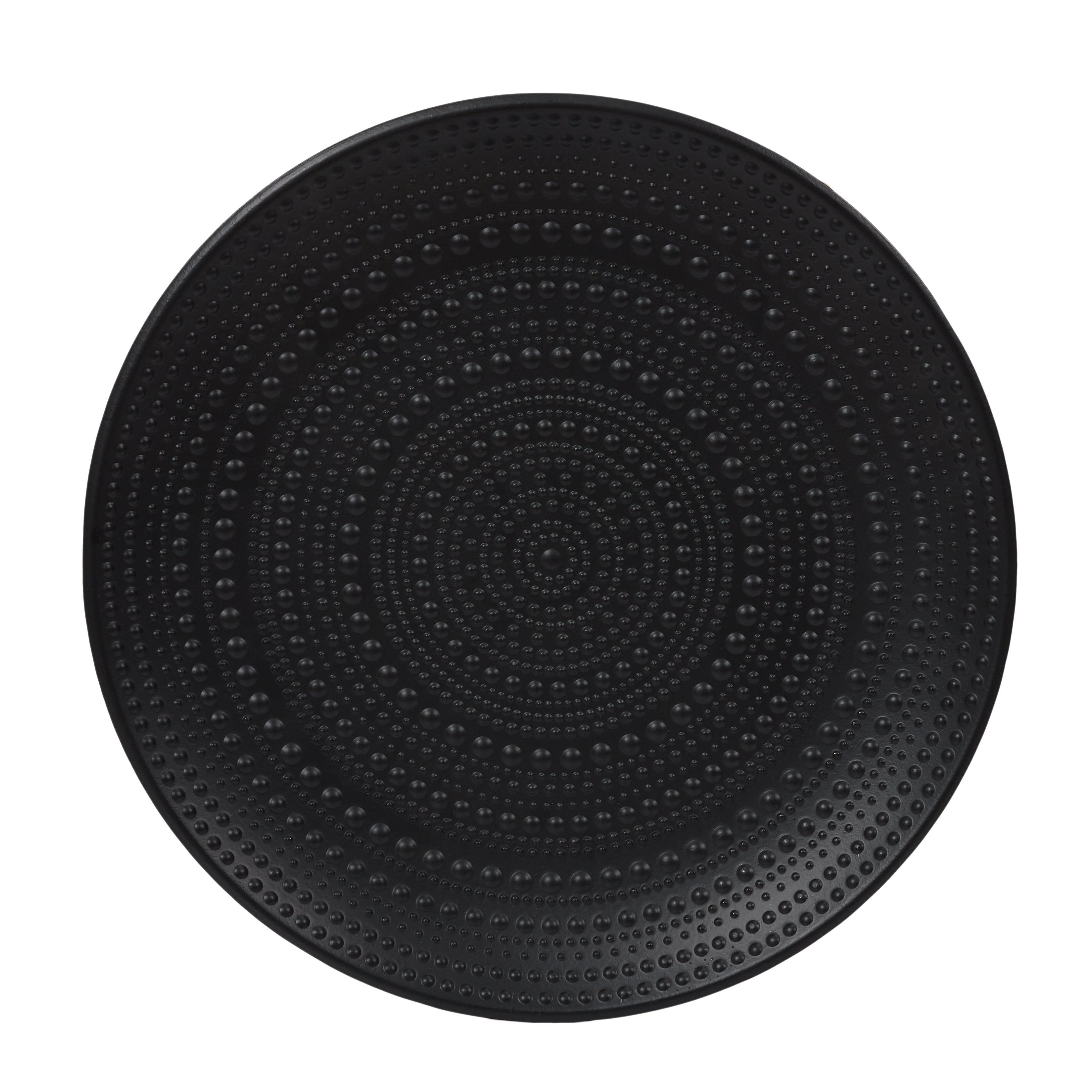 TABLE GIGOGNE RONDE RELIEF NOIR X2