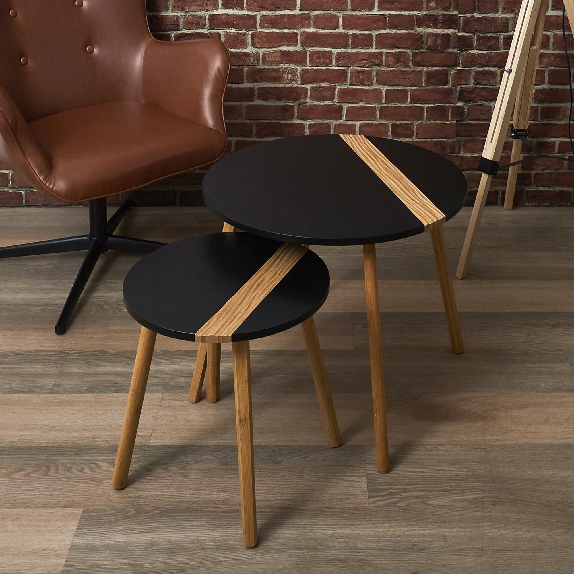 TABLE GIGOGNE BICOLORE RELIEF NOIR X2