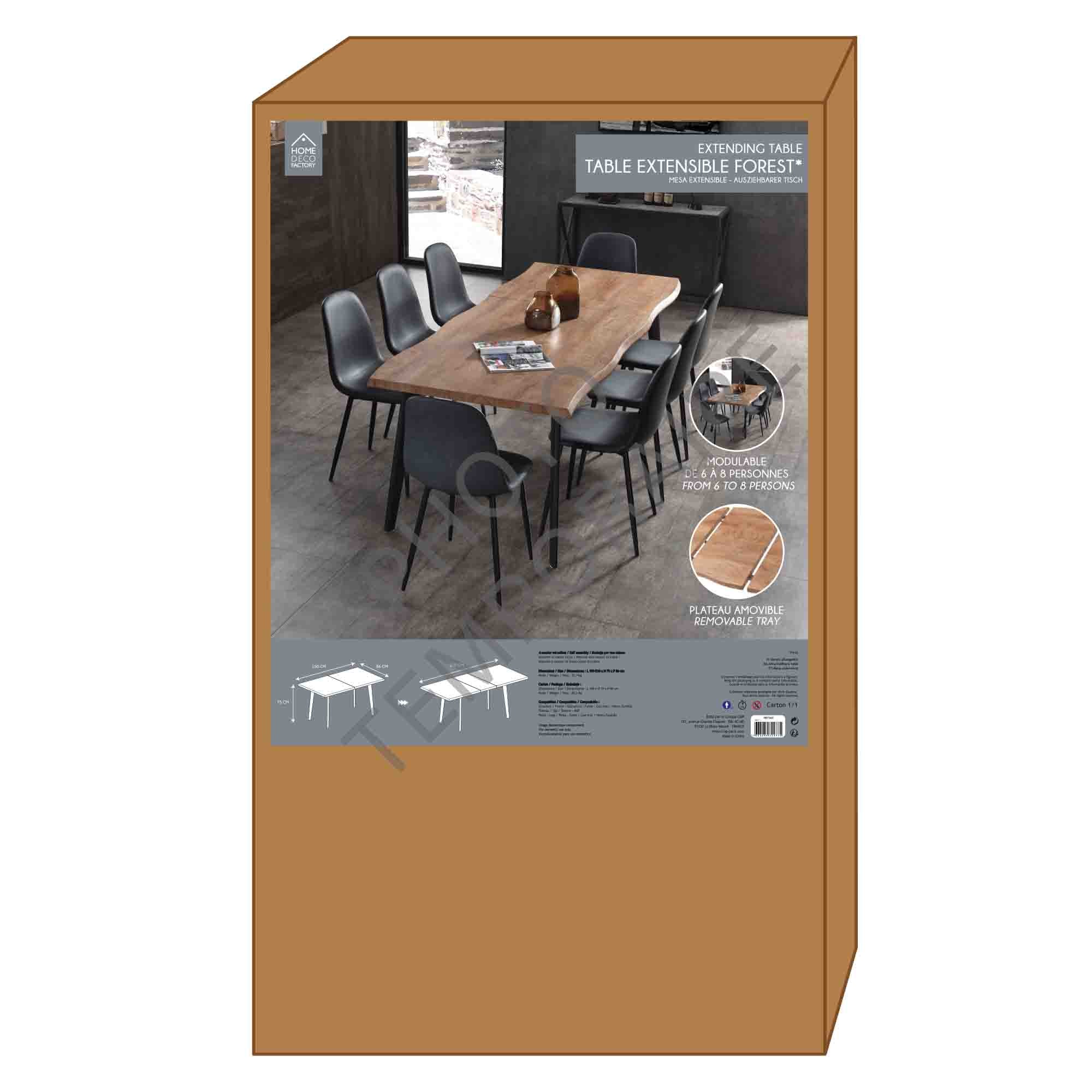 TABLE EXTENSIBLE 6 A 8 PERSONNES FOREST