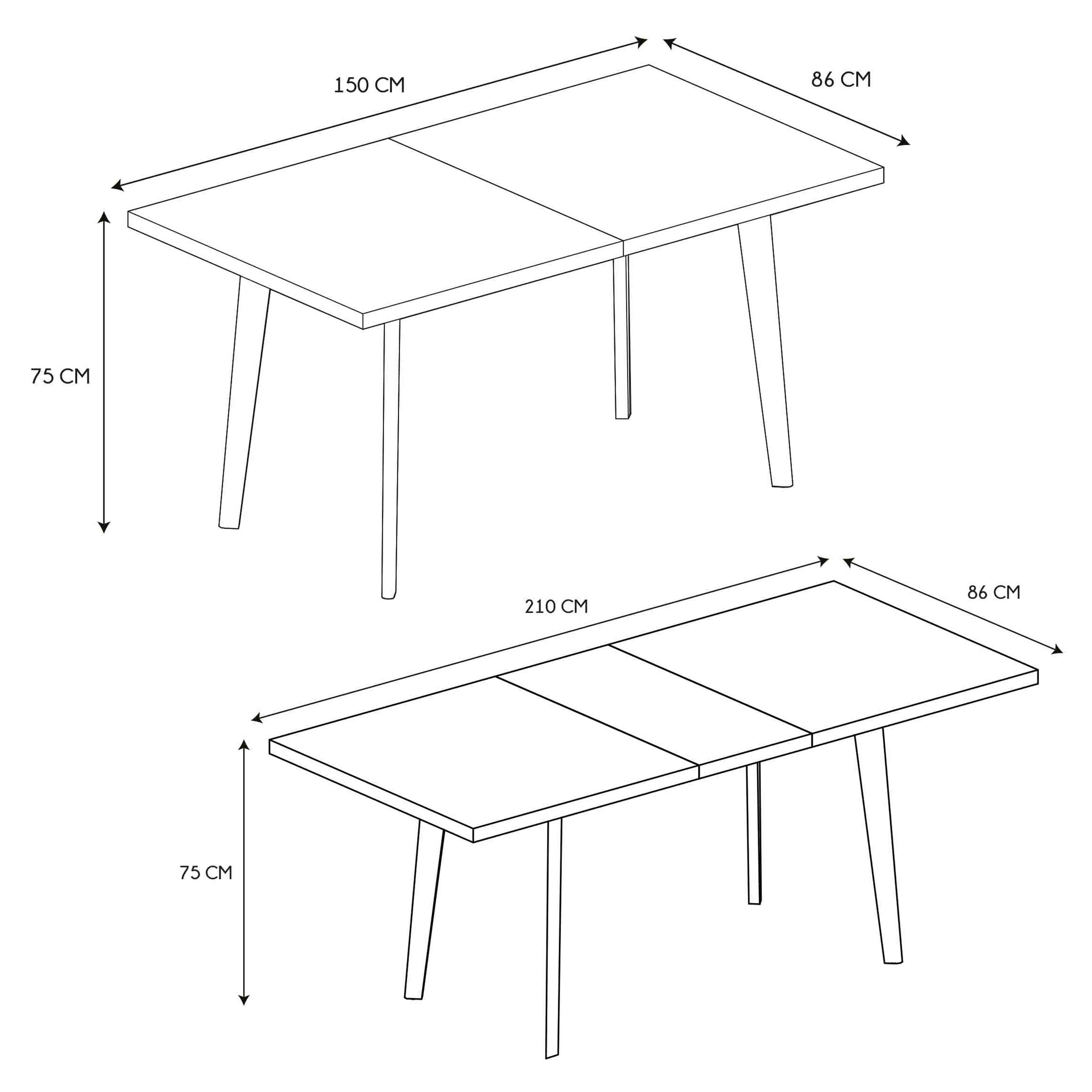 TABLE EXTENSIBLE 6 A 8 PERSONNES FOREST