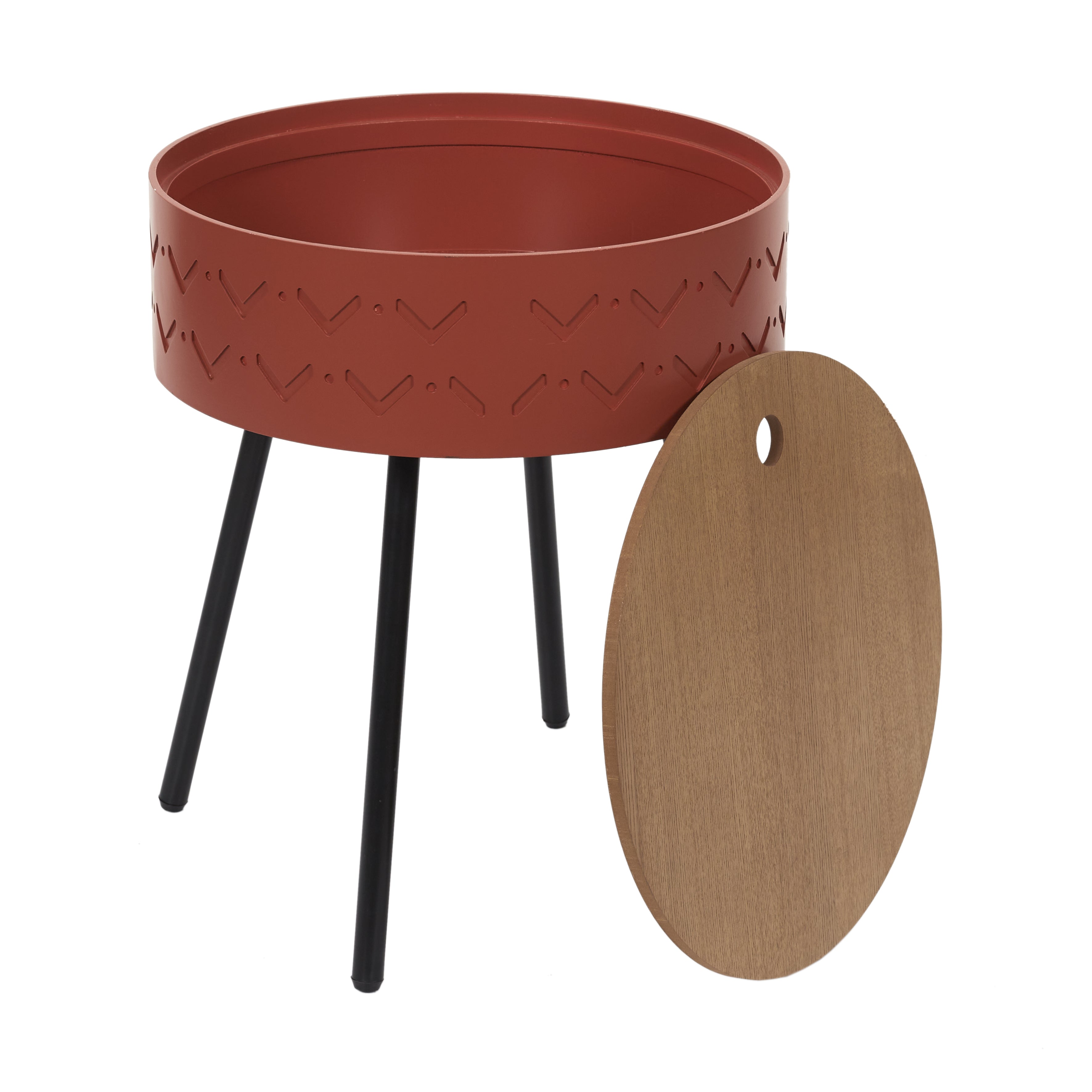 TABLE COFFRE EUGENIE ROUGE BRIQUE