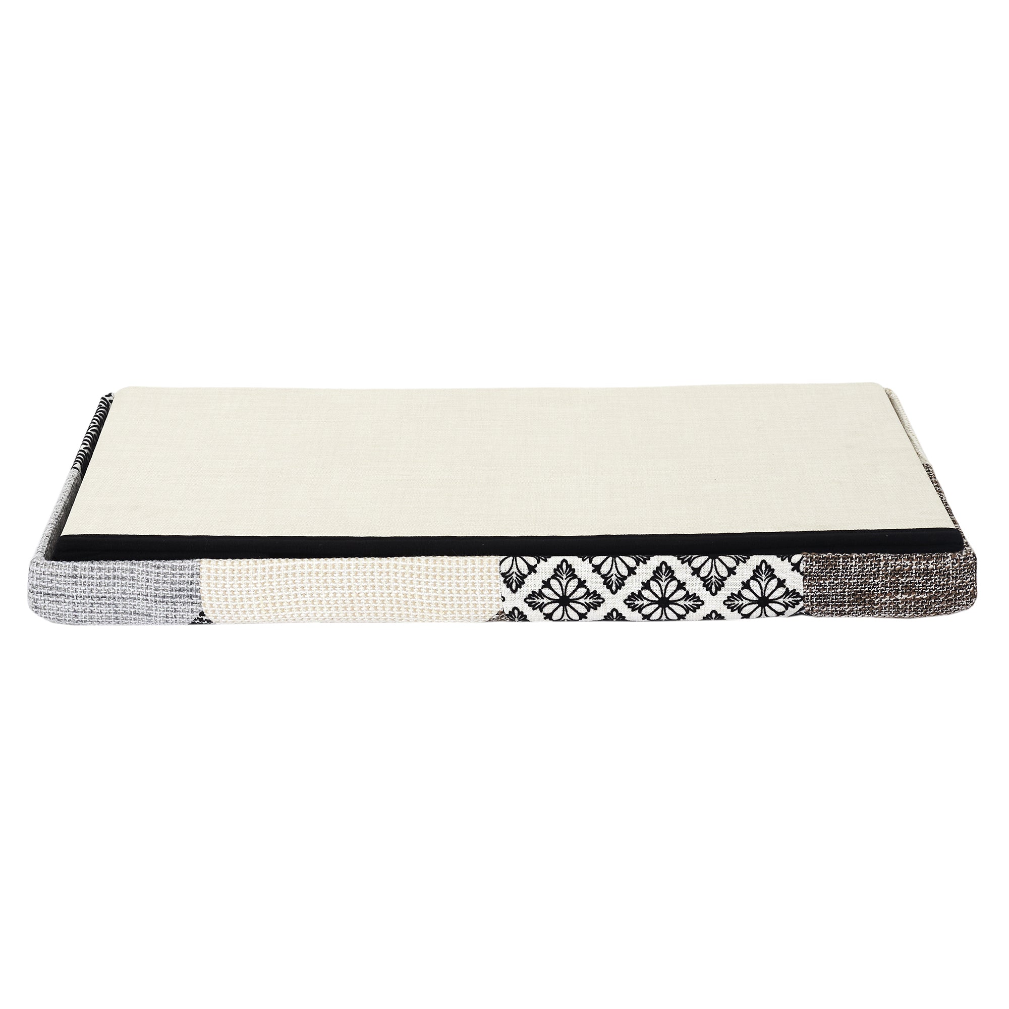 COFFRE BANC PLIABLE PATCHWORK GRIS