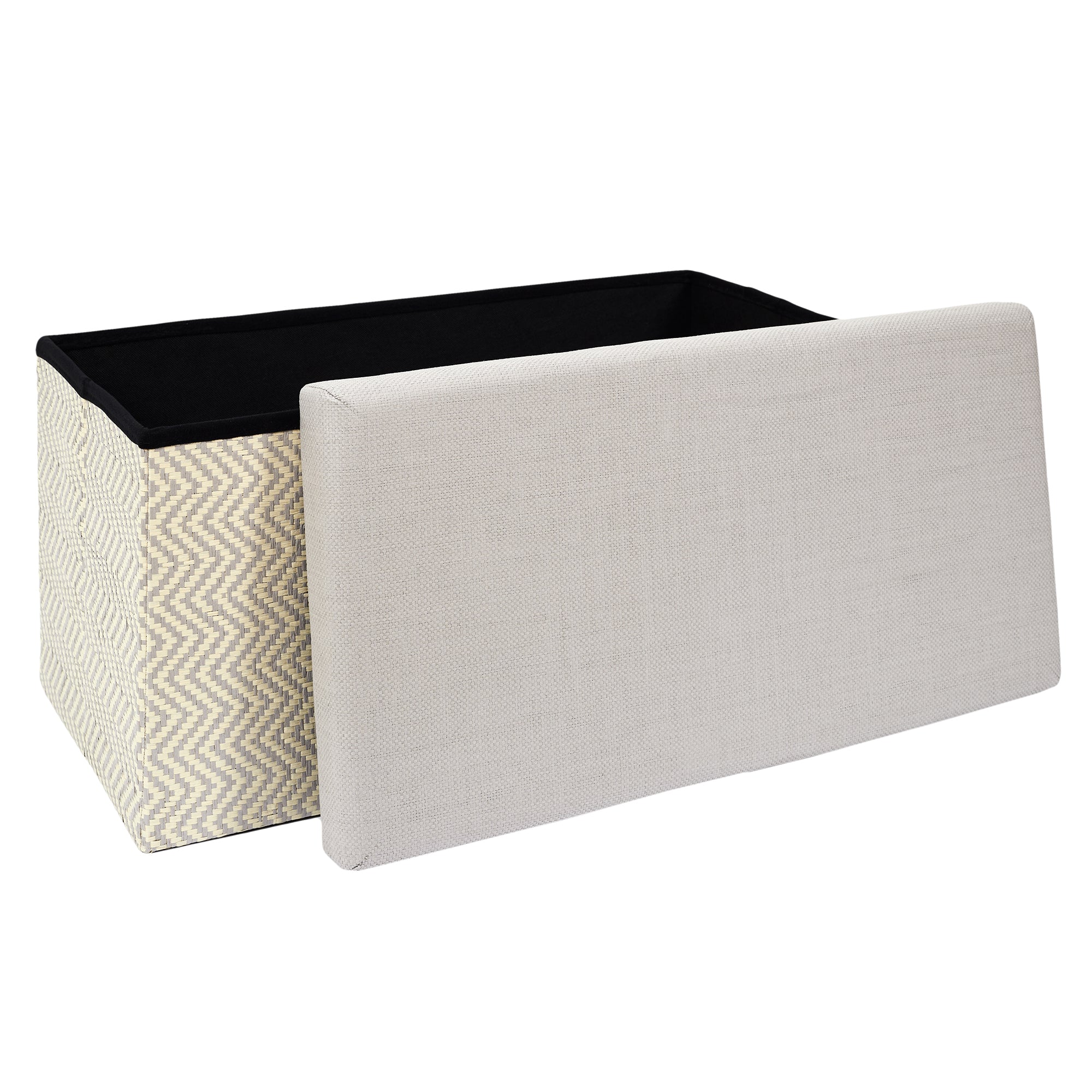 COFFRE BANC PLIABLE TRESSE GRIS