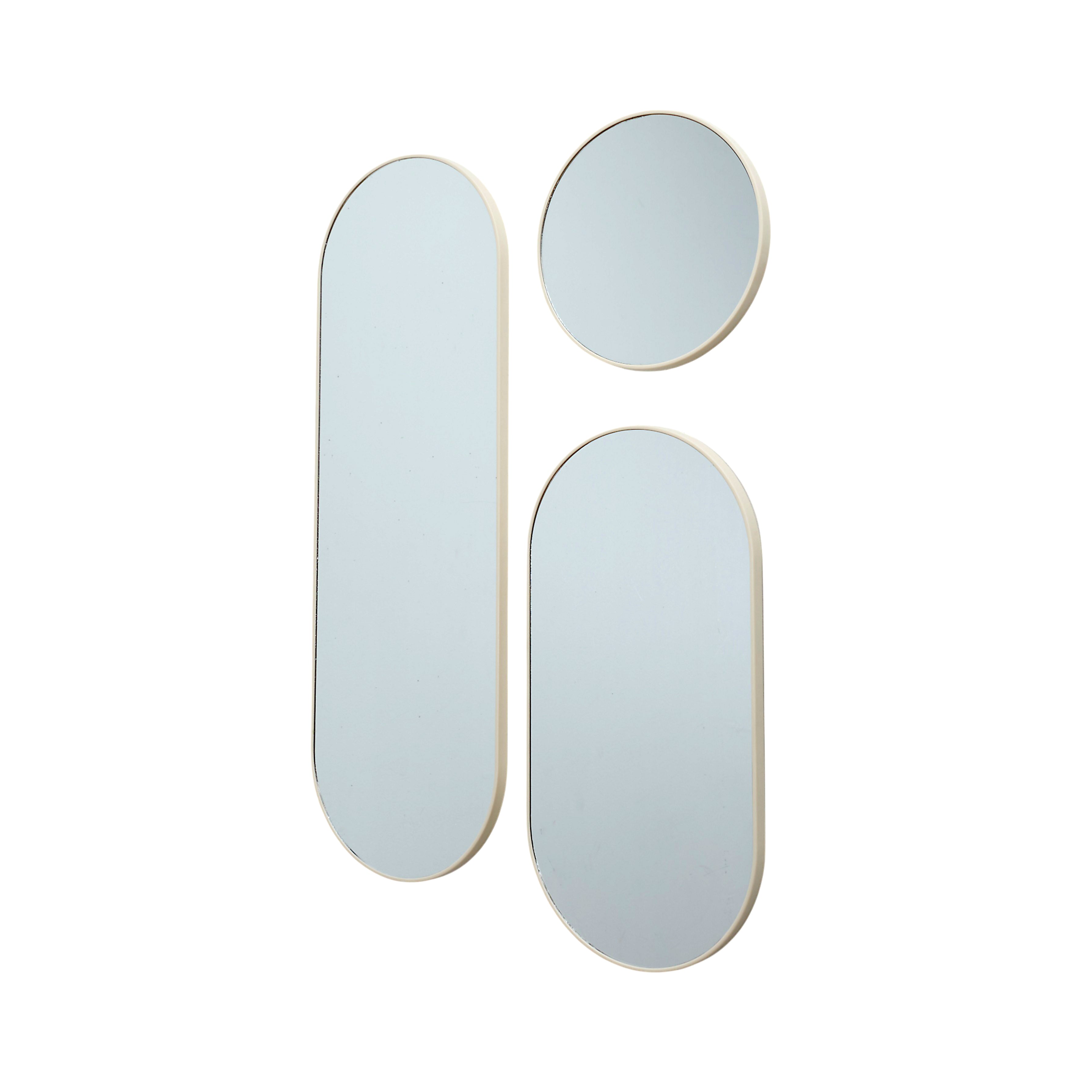 MIROIR ROND ET OVALE VEDA BEIGE X3